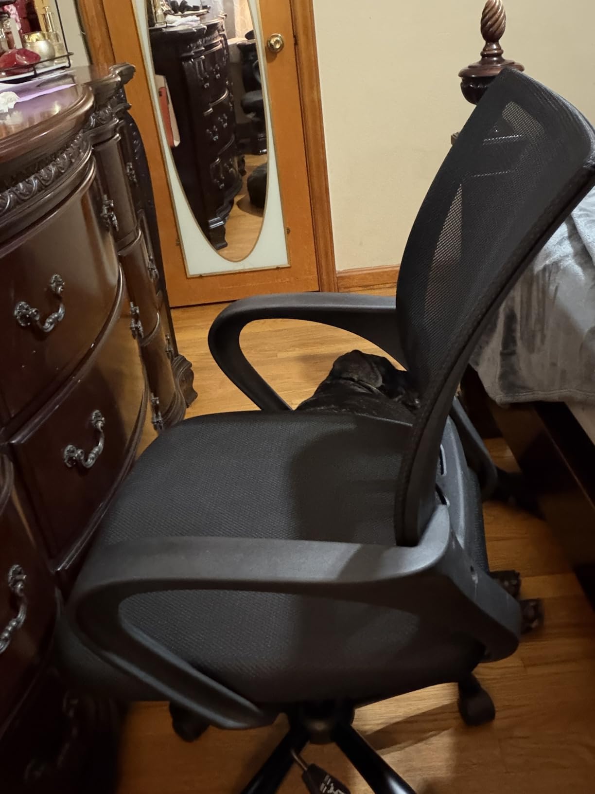 OLIXIS Office Desk Chair - Ergonomic Mid Back with Lumbar Support & Rocking Mode, Height Adjustable customer photo 1