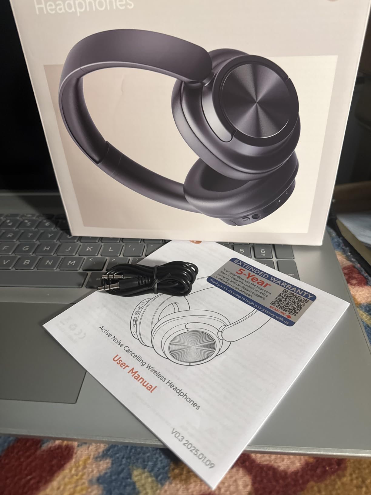 Hybrid Active Noise Cancelling Headphones 120H Playtime Wireless Headphones Bluetooth 6.0 Over Ear Headphones with 6 ENC HD Call Mic customer photo 1