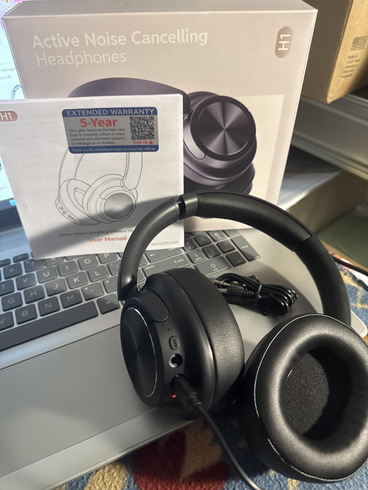 Hybrid Active Noise Cancelling Headphones 120H Playtime Wireless Headphones Bluetooth 6.0 Over Ear Headphones with 6 ENC HD Call Mic customer photo 2