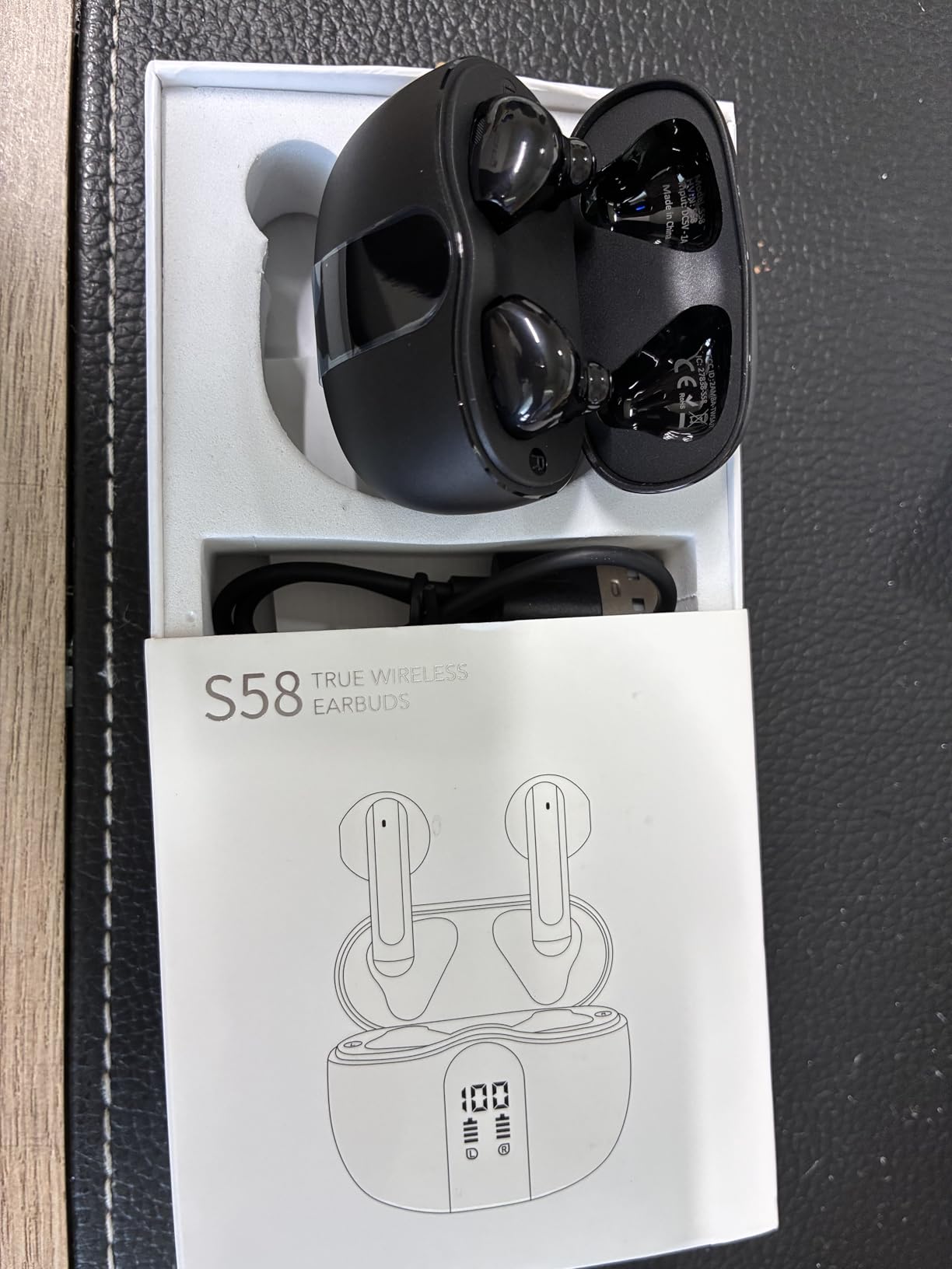XIAOWTEK Wireless Earbuds, 2026 Bluetooth 5.4 Headphones Bass Stereo Ear Buds with Noise Cancelling Mic, LED Display in Ear Earphones 50H Playtime Ear Buds, IP7 Waterproof for Laptop Pad Phones Black customer photo 1