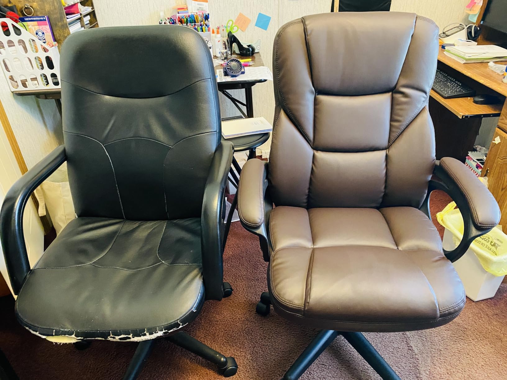 Furmax Office Executive Chair High Back Adjustable Managerial Home Desk Chair, Swivel Computer PU Leather Chair with Lumbar Support customer photo 1