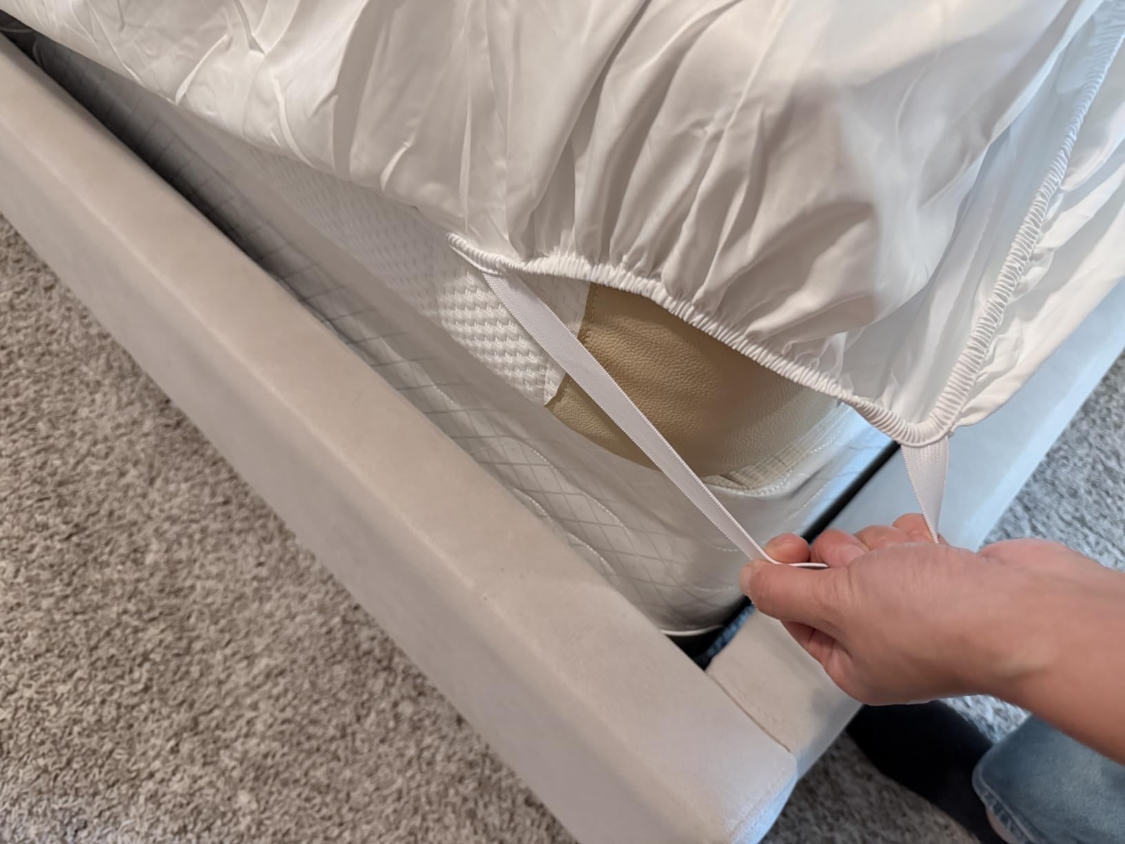 TWK 1200 TC 100% Egyptian Long-Staple Cotton Sheets King Size, Luxury Hotel Style Deep Pocket with Elastic Reinforced Seams Sheet Set, Soft & Comfy Natural Sheets(White King) customer photo 1