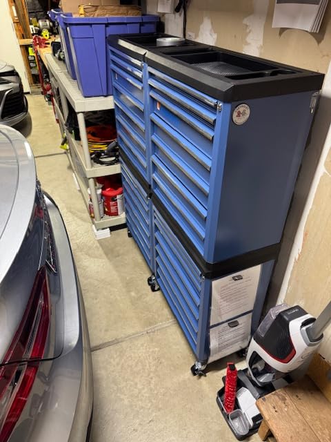 LARBANKE Garage Storage Cabinet System - 8 Pcs Garage Cabinets and Storage System with Corner Cabinet, Cabinet Drawers, Workbench, Pegboard for Tool Organization, Garage Workshop Set with Legs, Black & Red customer photo 1