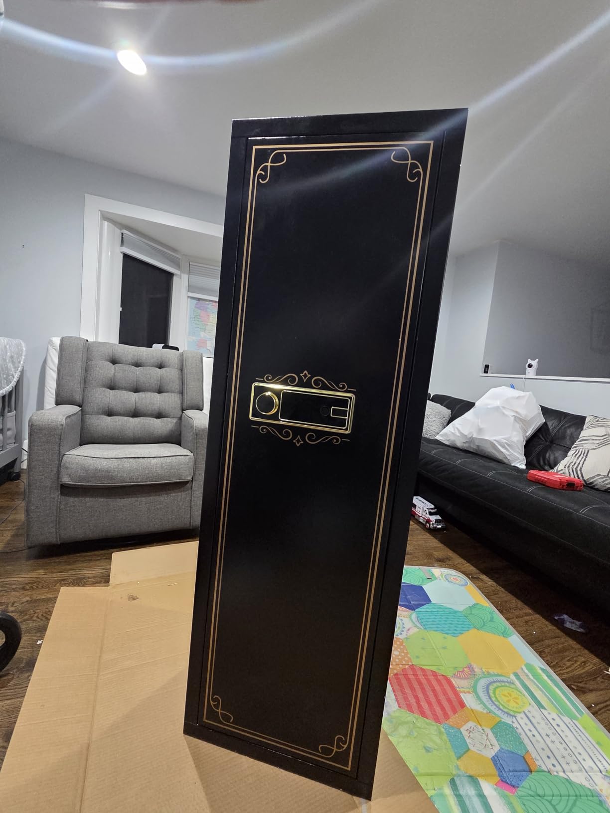 KAER 25 Gun Safe Biometric - Assembled Gun Safe for Rifles and Pistols, Long Rifles Safe Large Gun Cabinet for Shotguns with Digital Keypad/Removable Gun Racks/Pistol Pockets/LED Sensor Light customer photo 2