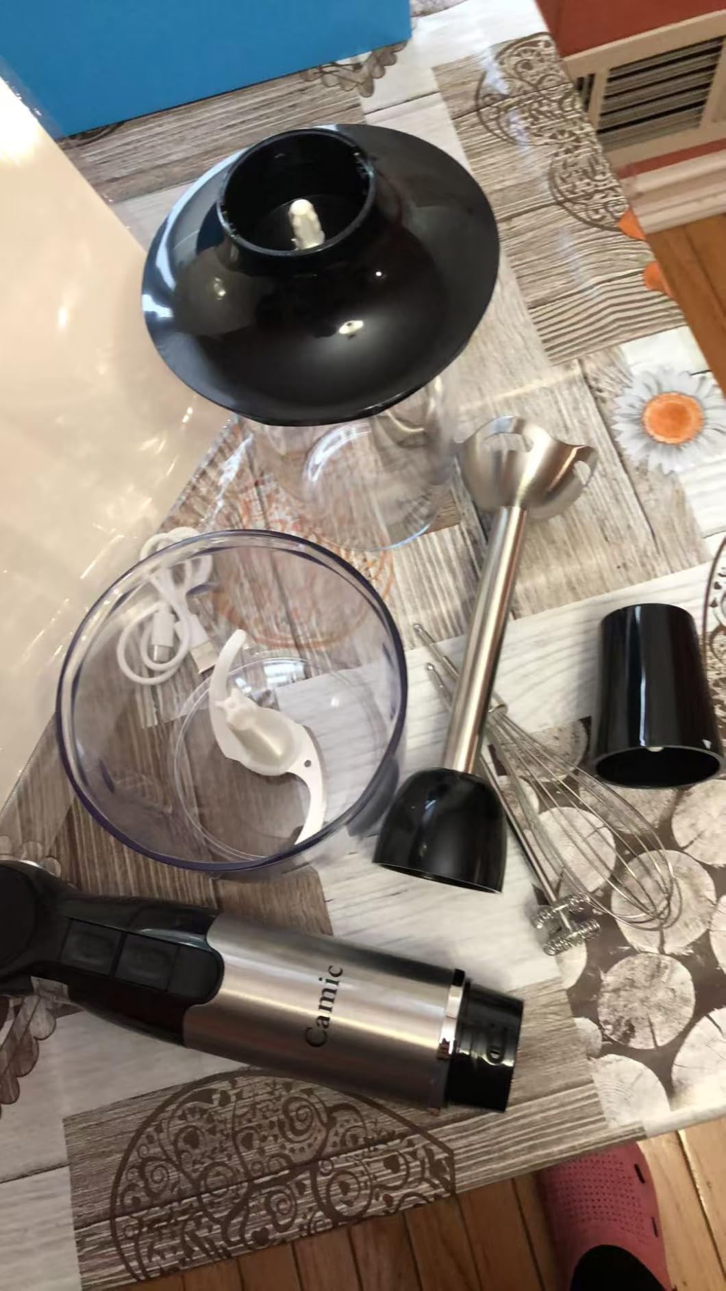 Cordless Immersion Blender Hand Blenders Set,Variable Speed 4 in 1 Stick Emulsifier with Chopper and Whisk for Soup, Baby Food and Smoothies (Black) customer photo 1