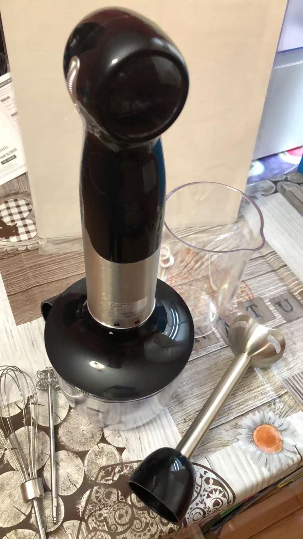 Cordless Immersion Blender Hand Blenders Set,Variable Speed 4 in 1 Stick Emulsifier with Chopper and Whisk for Soup, Baby Food and Smoothies (Black) customer photo 2