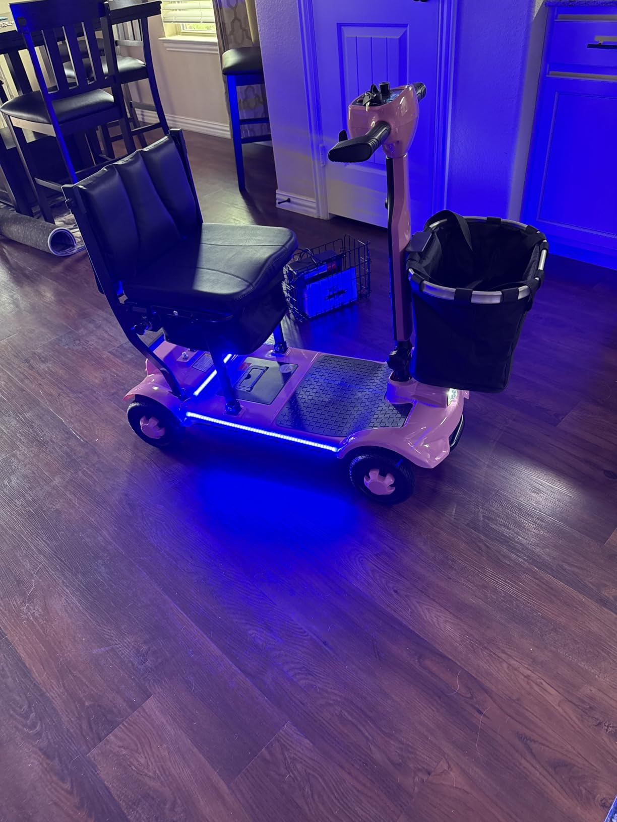Lightweight Mobility Scooter for Seniors & Adults, 41 lb Foldable Portable Motorized Scooter with Airline-Friendly 12Ah Lithium Battery, 12/24 Mile Range, 300 lb Capacity, LED Lights & 4 Storage Areas customer photo 2