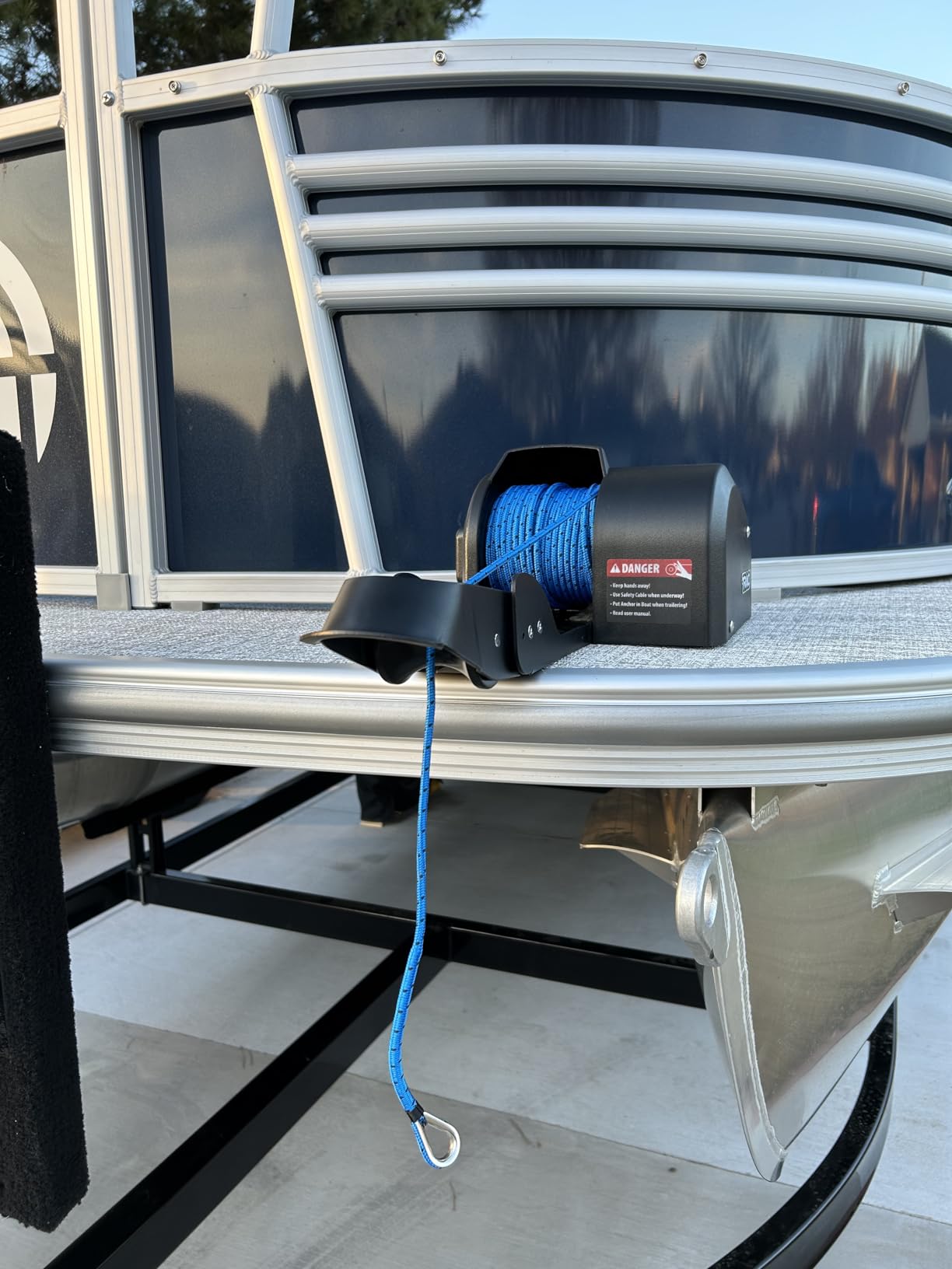 Camco TRAC Outdoors Pontoon 35-G3 Electric Boat Anchor Winch - 12-Volt DC, All Steel Gear Motor & 100-feet Pre-Wound Double-Braid Anchor Rope (69003) customer photo 2