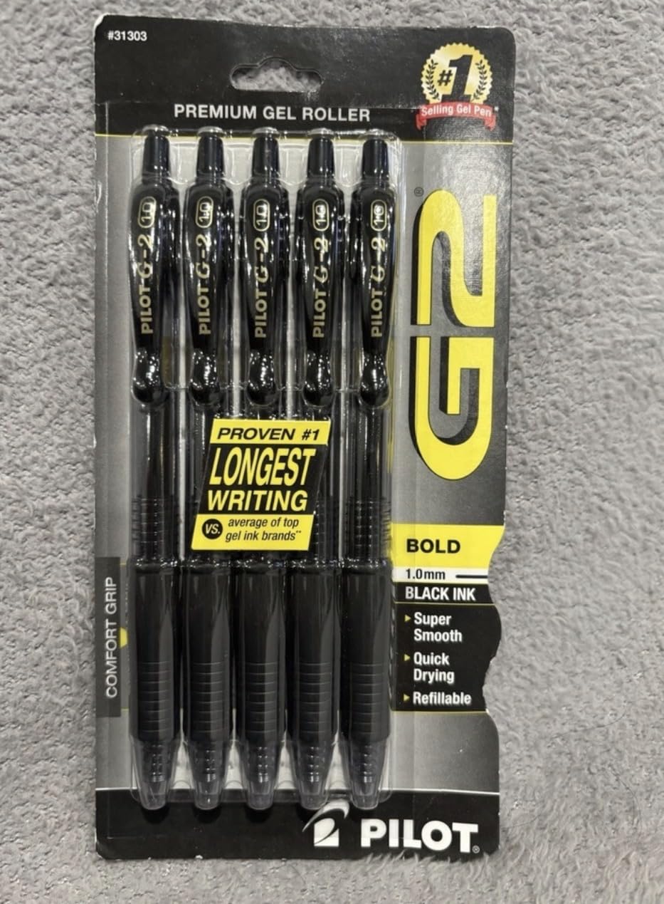 Pilot G2 Premium Refillable and Retractable Rolling Ball Gel Pens, Bold Point, 1.0mm, Black Ink, 12-Pack customer photo 1