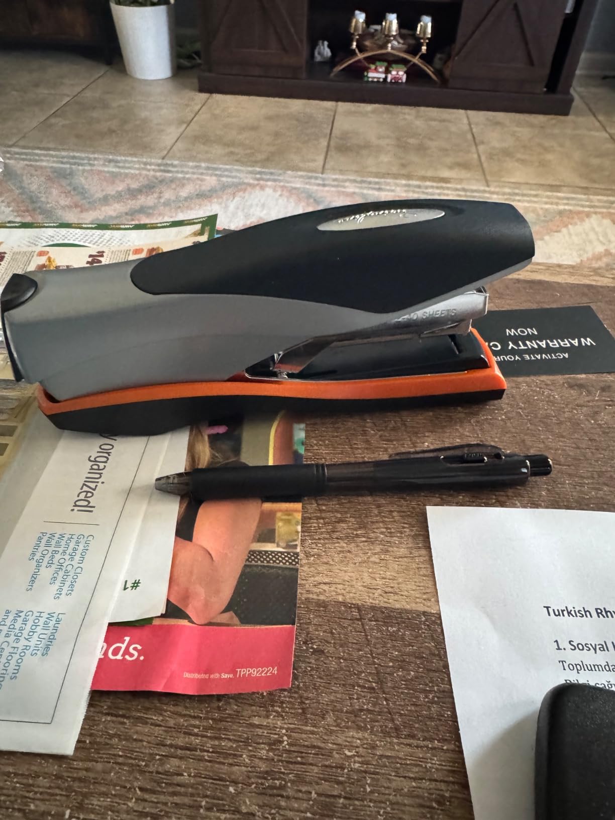 Swingline Stapler, Optima 40, 40 Sheet Capacity, Jam Free, Reduced Effort, Soft Grip, Metal, Orange and Gray (87845) customer photo 1