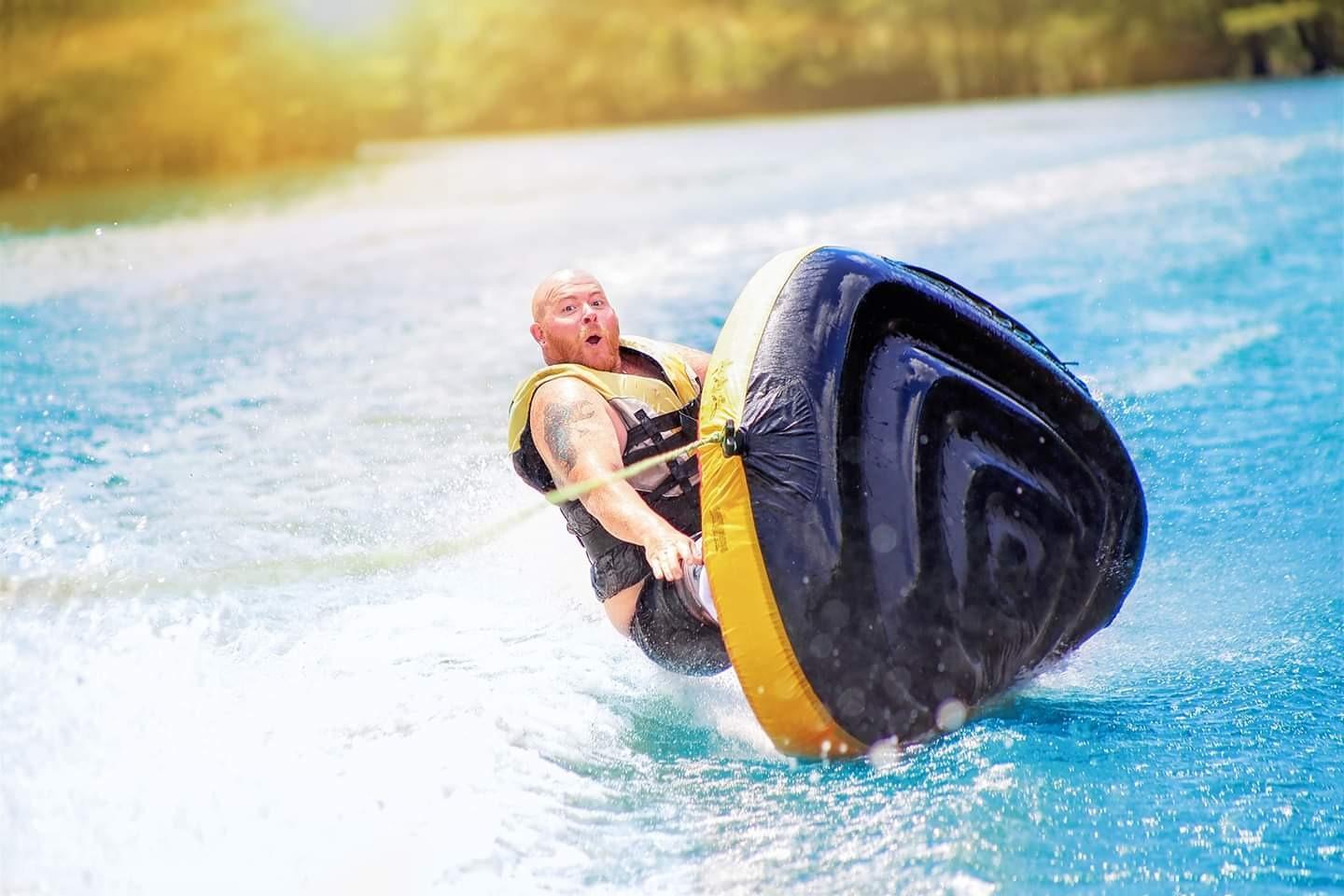 RAVE Sports Diablo II Boat Towable Tube - Inflatable Boating Tube for 1-2 Riders - Heavy-Duty Water Tube for Boats to Pull - Water Sports Towable with Quick Connector customer photo 2