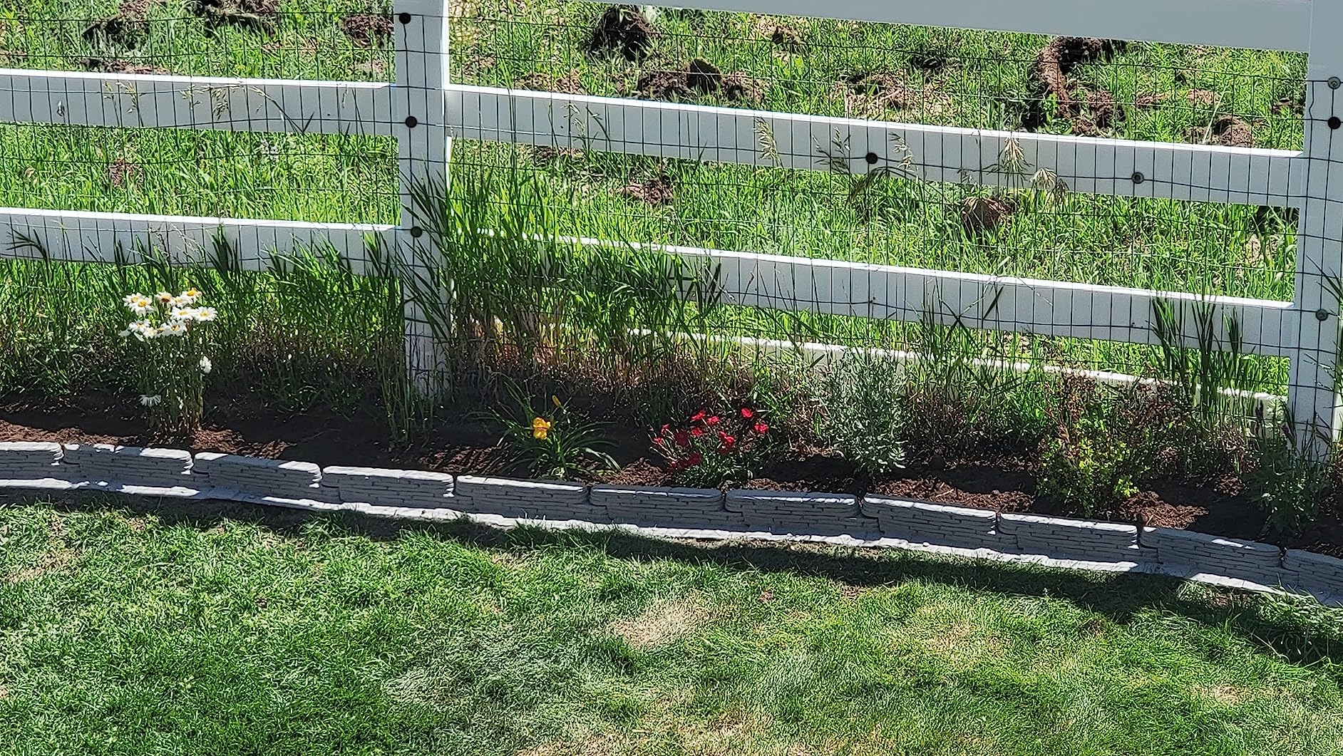 Emsco Group 2032HD Bedrocks Trim-Free Gray, 20 Feet - Natural Stacked Slate Design Garden Lawn Edging customer photo 1