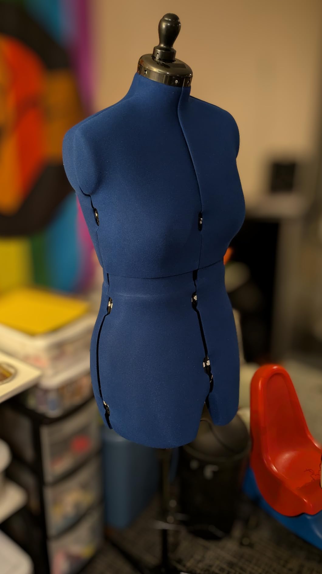 Dritz My Double Deluxe Dress Form with Adjustable Tri-Pod Stand, Medium, Blue customer photo 1