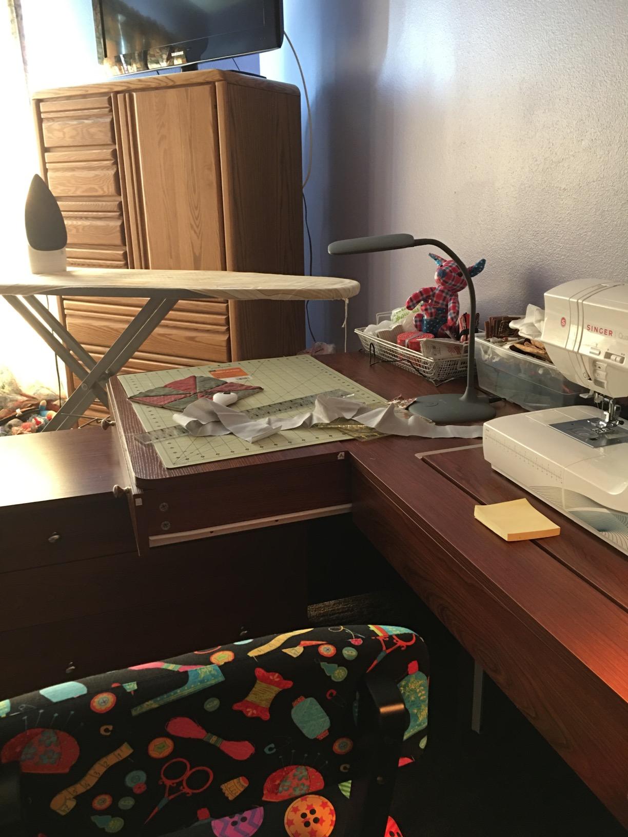 Kangaroo & Joey K8811 Sewing Cabinet - Dual Rail Electric Lift, Teak Finish customer photo 1