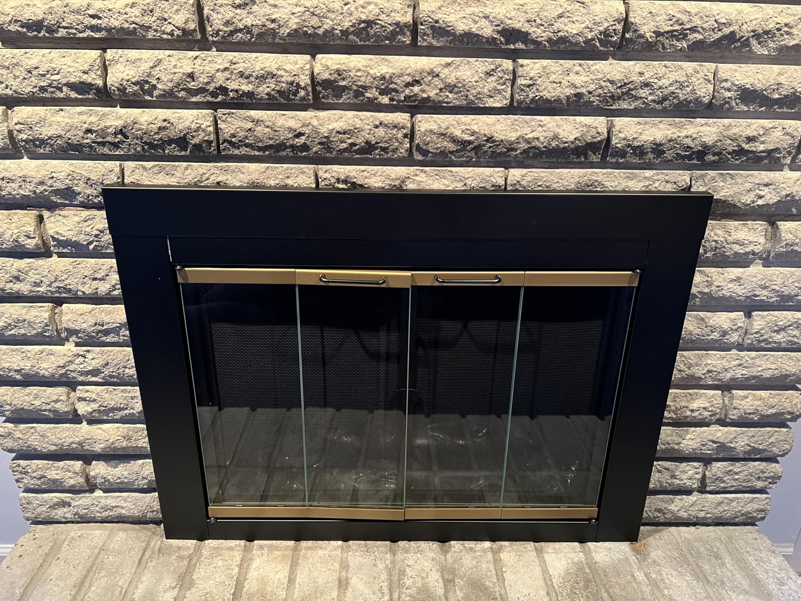 Pleasant Hearth AR-1021 Arrington Fireplace Glass Door, Black, Medium customer photo 2