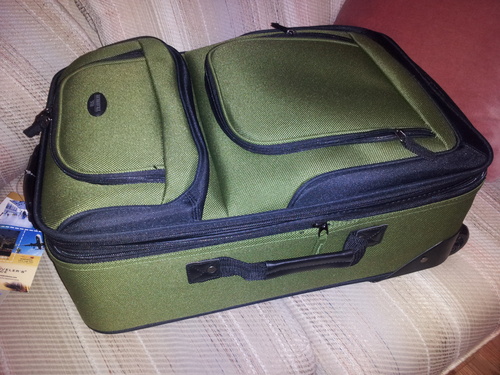 Rio Lightweight Softside Rolling Carry-on Suitcase, 2-Wheel Set, Green customer photo 2