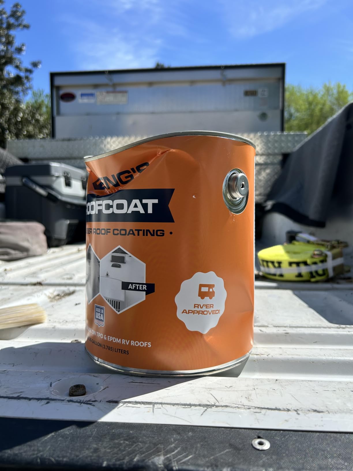 HENG'S Industries Rubber Roof Coating - 1 Gallon | EPDM | Durable Coat | RV, Motorhome, Camper Roof Repair | Waterproof & UV Resistant | 42128-4 customer photo 1