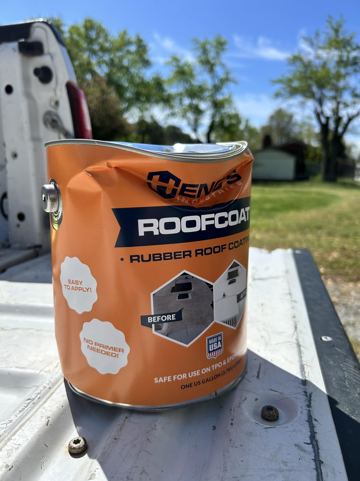 HENG'S Industries Rubber Roof Coating - 1 Gallon | EPDM | Durable Coat | RV, Motorhome, Camper Roof Repair | Waterproof & UV Resistant | 42128-4 customer photo 2