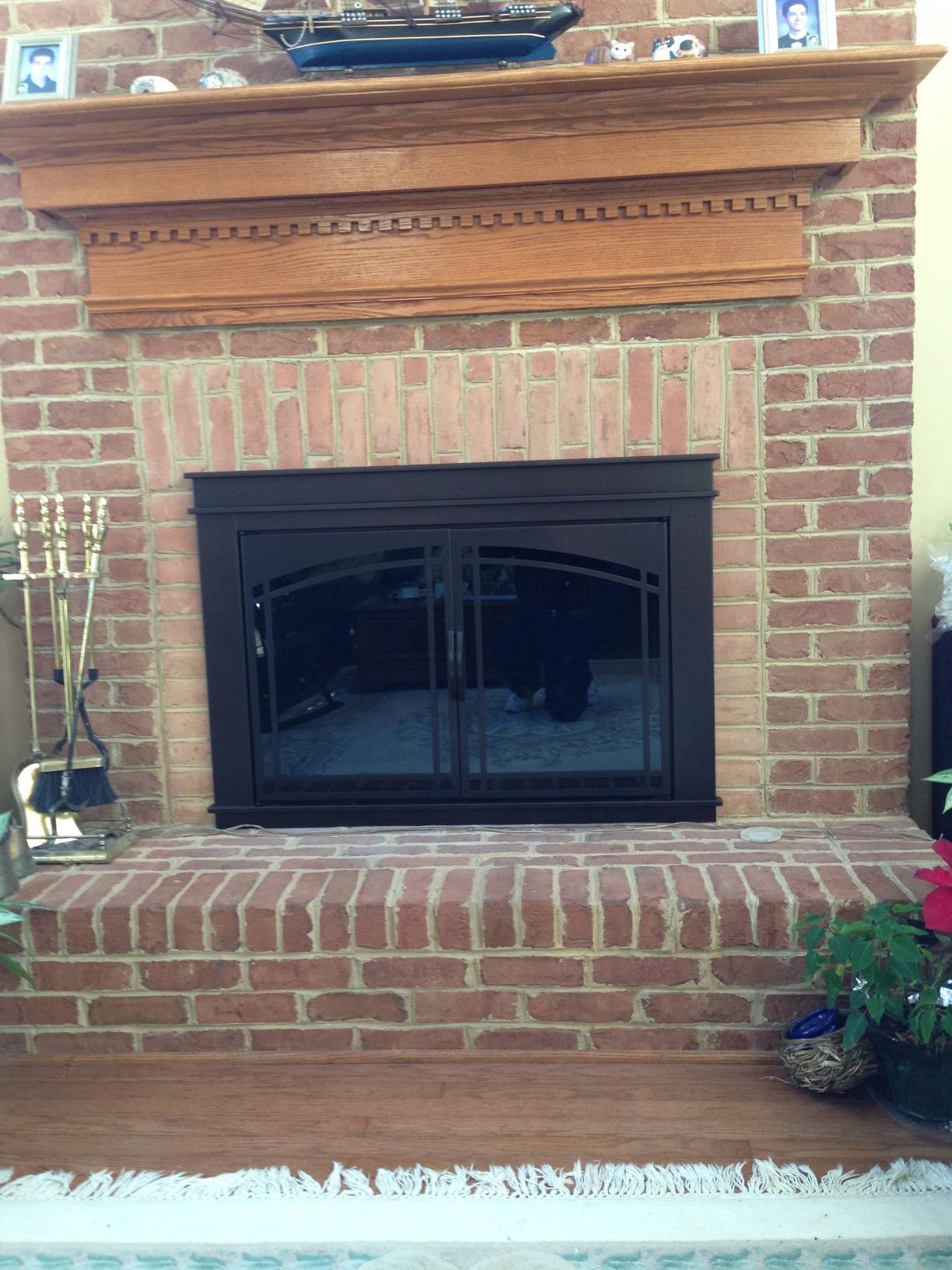 Pleasant Hearth FN-5702 Fenwick Fireplace Glass Door, Oil Rubbed Bronze, Large customer photo 2