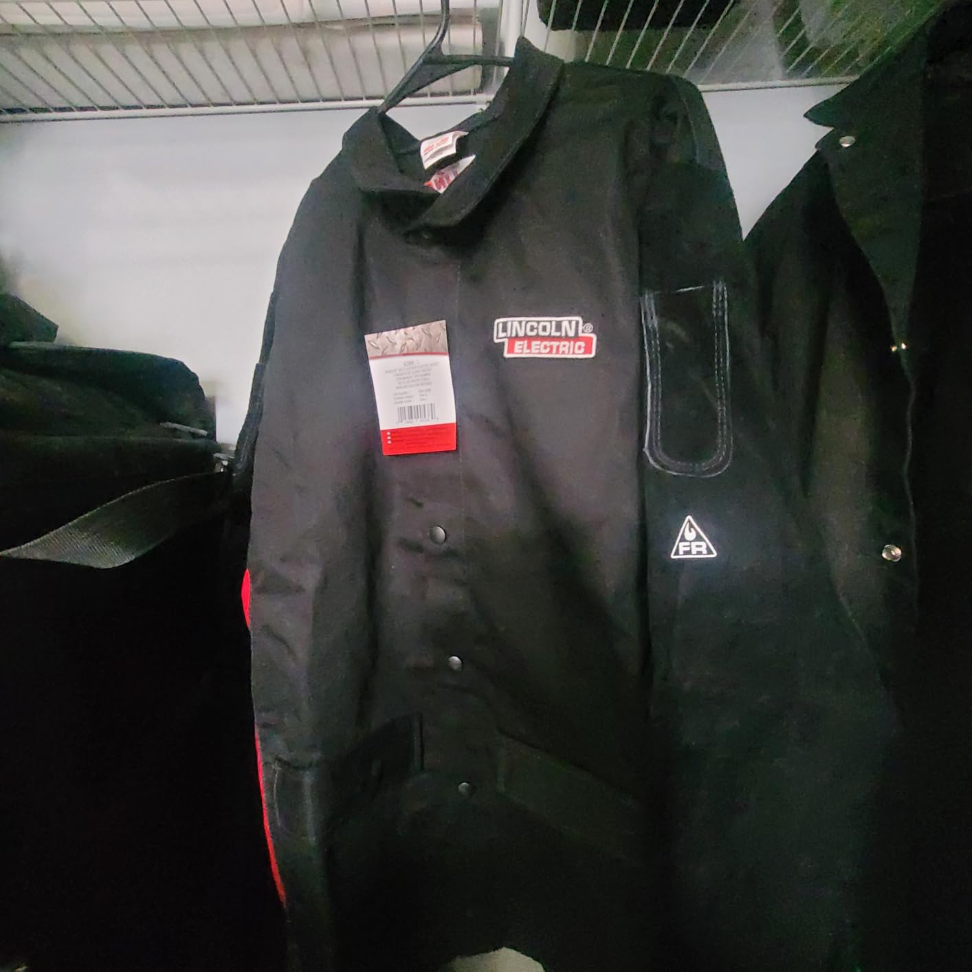 Lincoln Electric Split Leather Sleeved Welding Jacket | Premium Flame Resistant Cotton Body | Black & Red | K2986-L customer photo 1