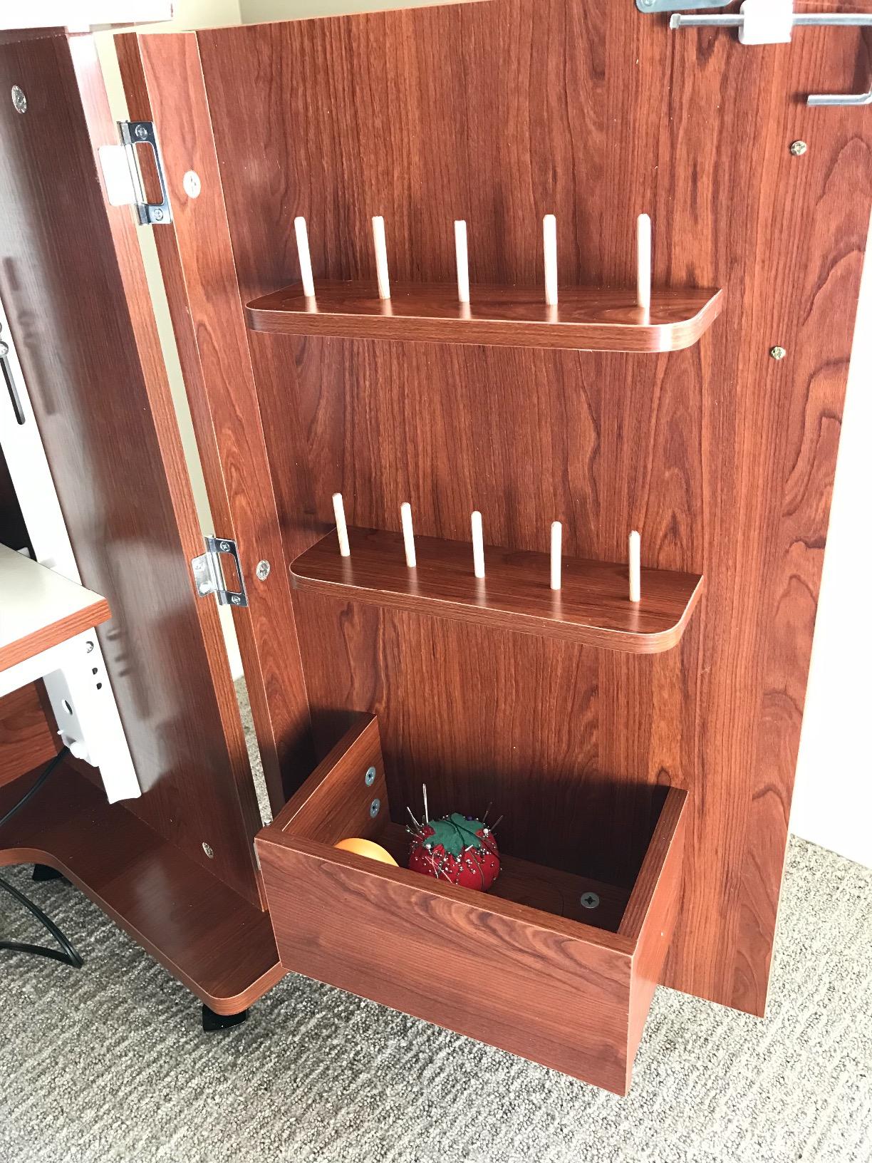 Kangaroo Bandicoot Sewing Cabinet with Lift - Quilting & Sewing Machine Table, Teak customer photo 1