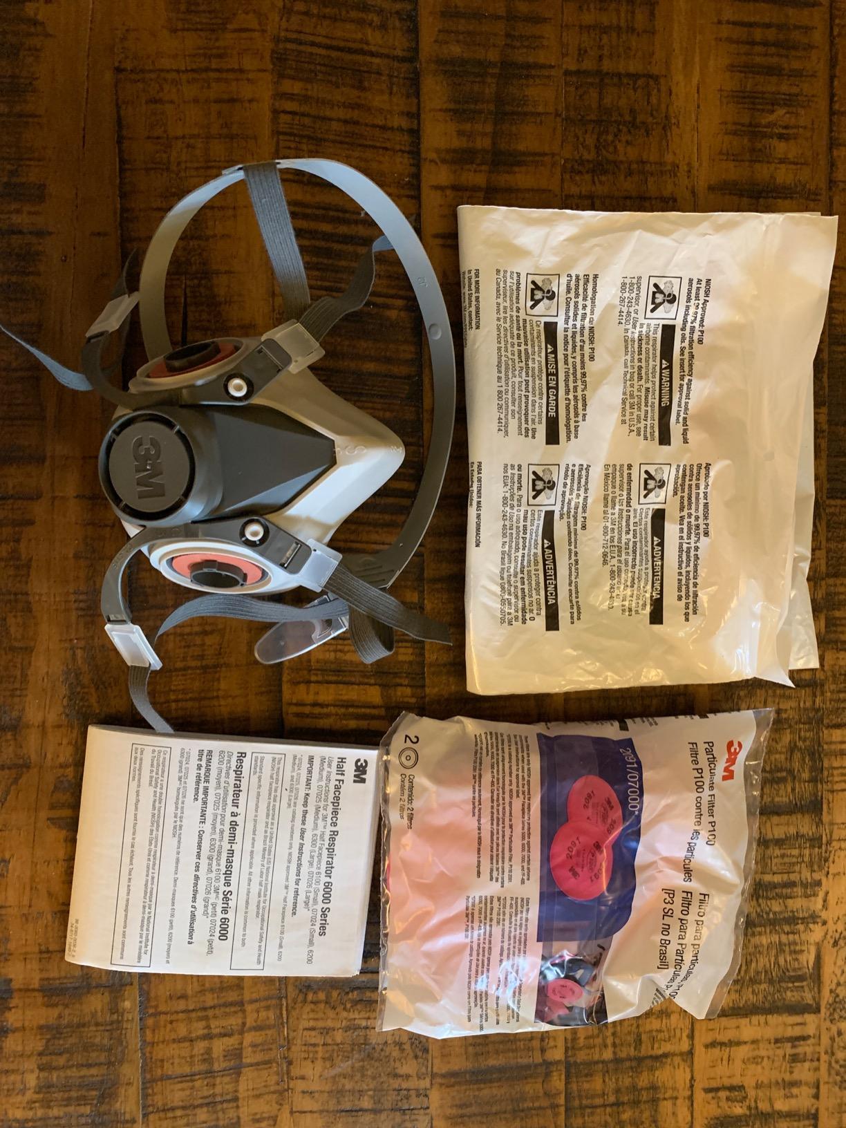 3M Half Facepiece Reusable Respirator Assembly Kit 6191, Size Small, P100, Includes 2091 Particulate Filter customer photo 2