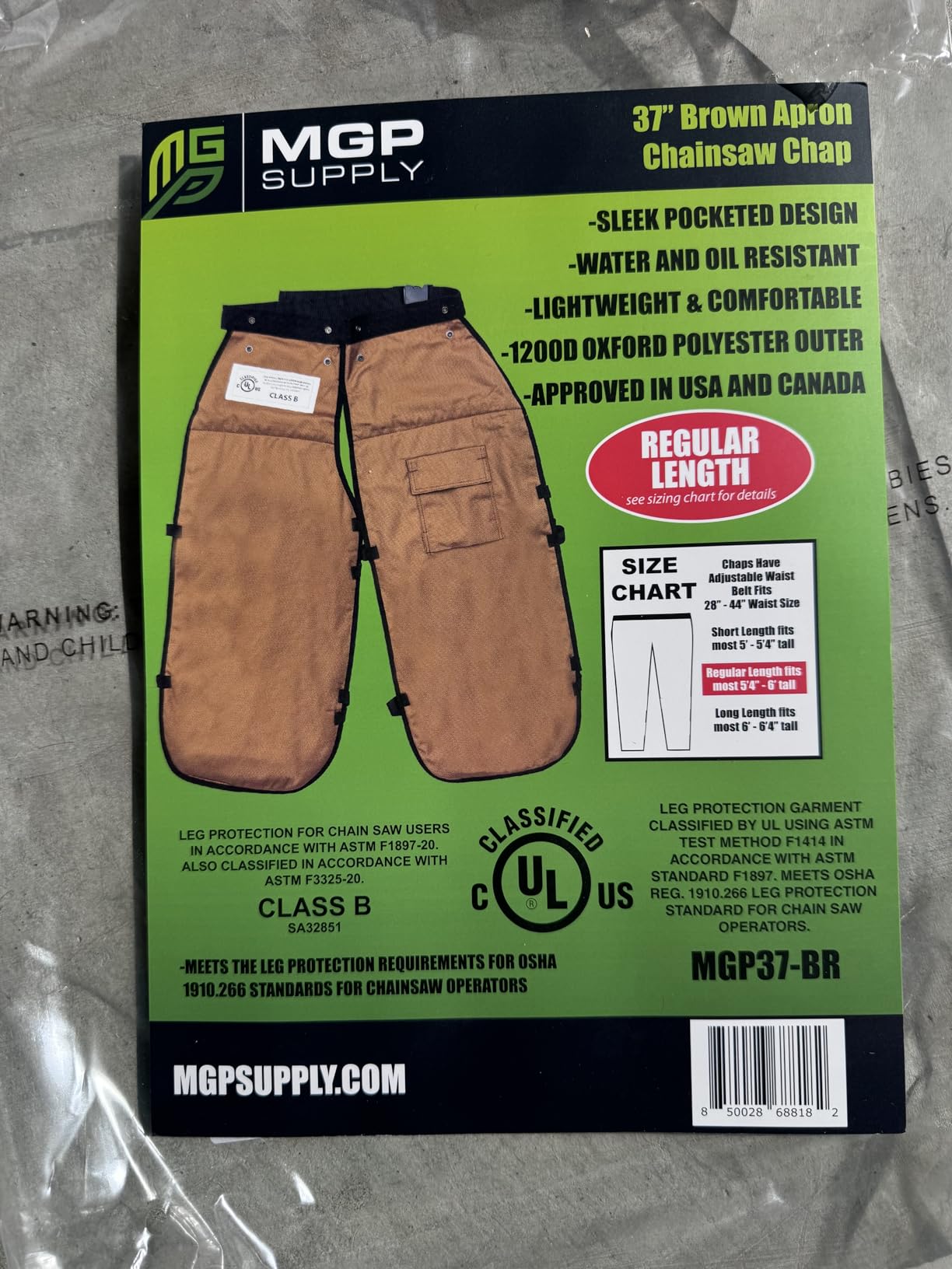FORESTER Chainsaw Chaps for Men & Women | Apron-Style Chaps with Pocket & Adjustable Waist | Chainsaw Safety Equipment customer photo 2
