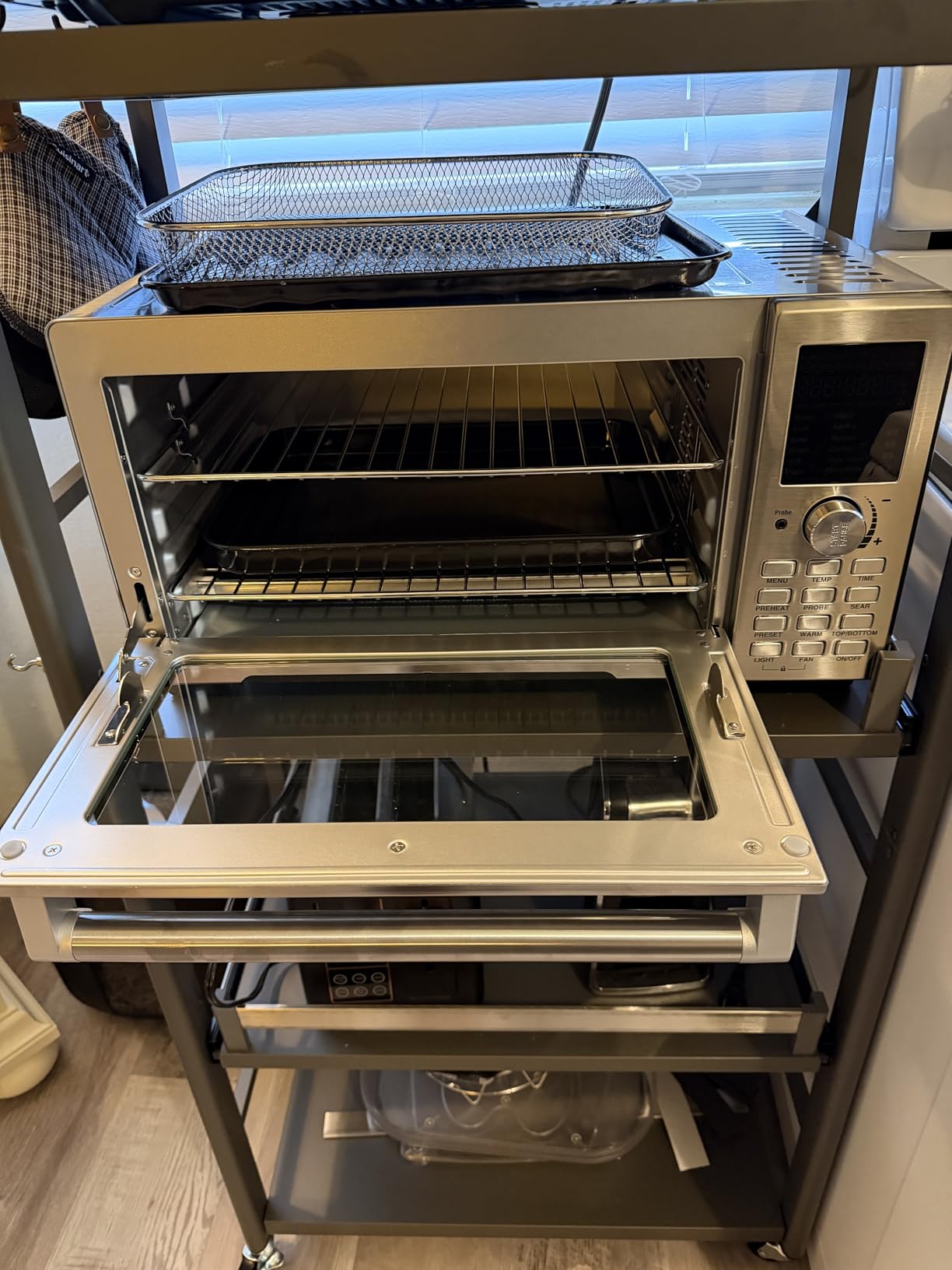 Nuwave Bravo Air Fryer Toaster Smart Oven, 12-in-1 Countertop Convection, 30-QT XL Capacity, 50-500F Temperature Controls, Top and Bottom Heater Adjustments 0%-100%, Brushed Stainless Steel Look customer photo 1