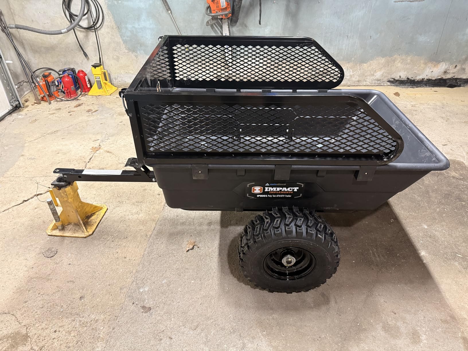 IMPACT IMPLEMENTS 1500lb Poly Tub Agricultural Trailer from USA Outdoors Company. Includes Optional 2