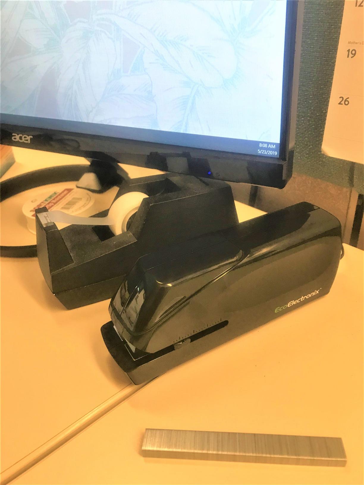 EcoElectronix Portable Automatic Electric Stapler Pro - 30 Sheet Capacity, Quiet Operation, Jam-Free and Easy Reload - AC Adapter/Battery Powered, (Black) customer photo 2
