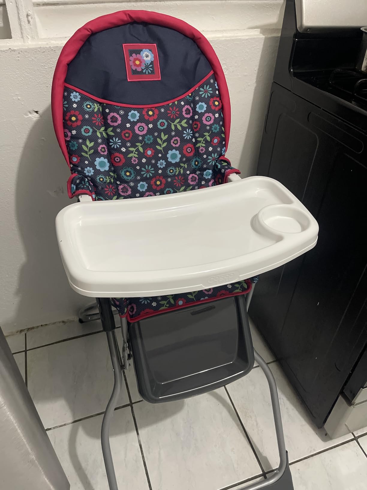 Cosco Kids Simple Fold Highchair for Baby, Simple Foldable High Chair, Convenient, Lightweight, and Compact Design, Flower Garden customer photo 2