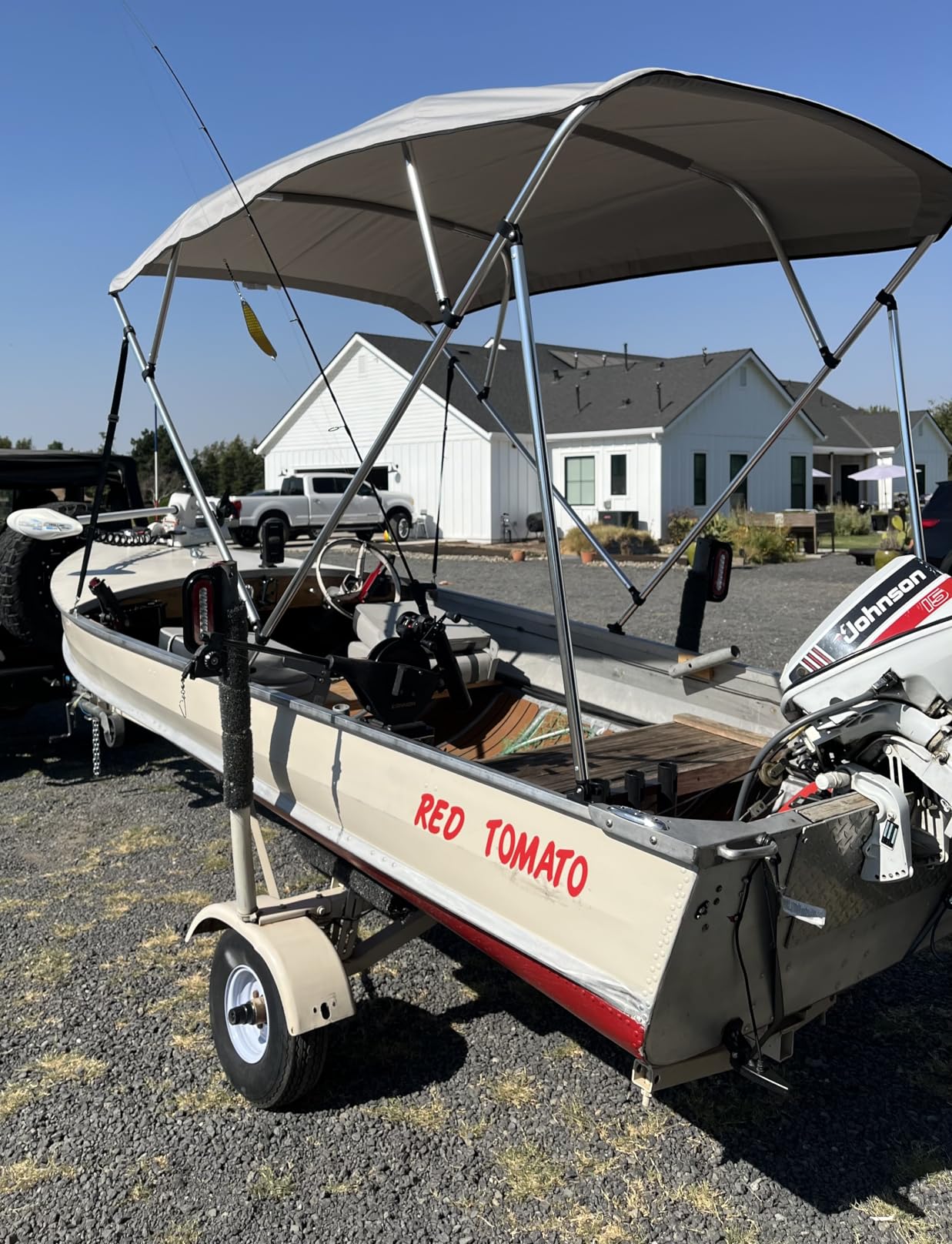 Leader Accessories 10 Colors 3 Bow 4 Bow Bimini Top Cover for Boat Includes 4 Straps 2 Rear Support Poles Mounting Hardwares Storage Boot with 1