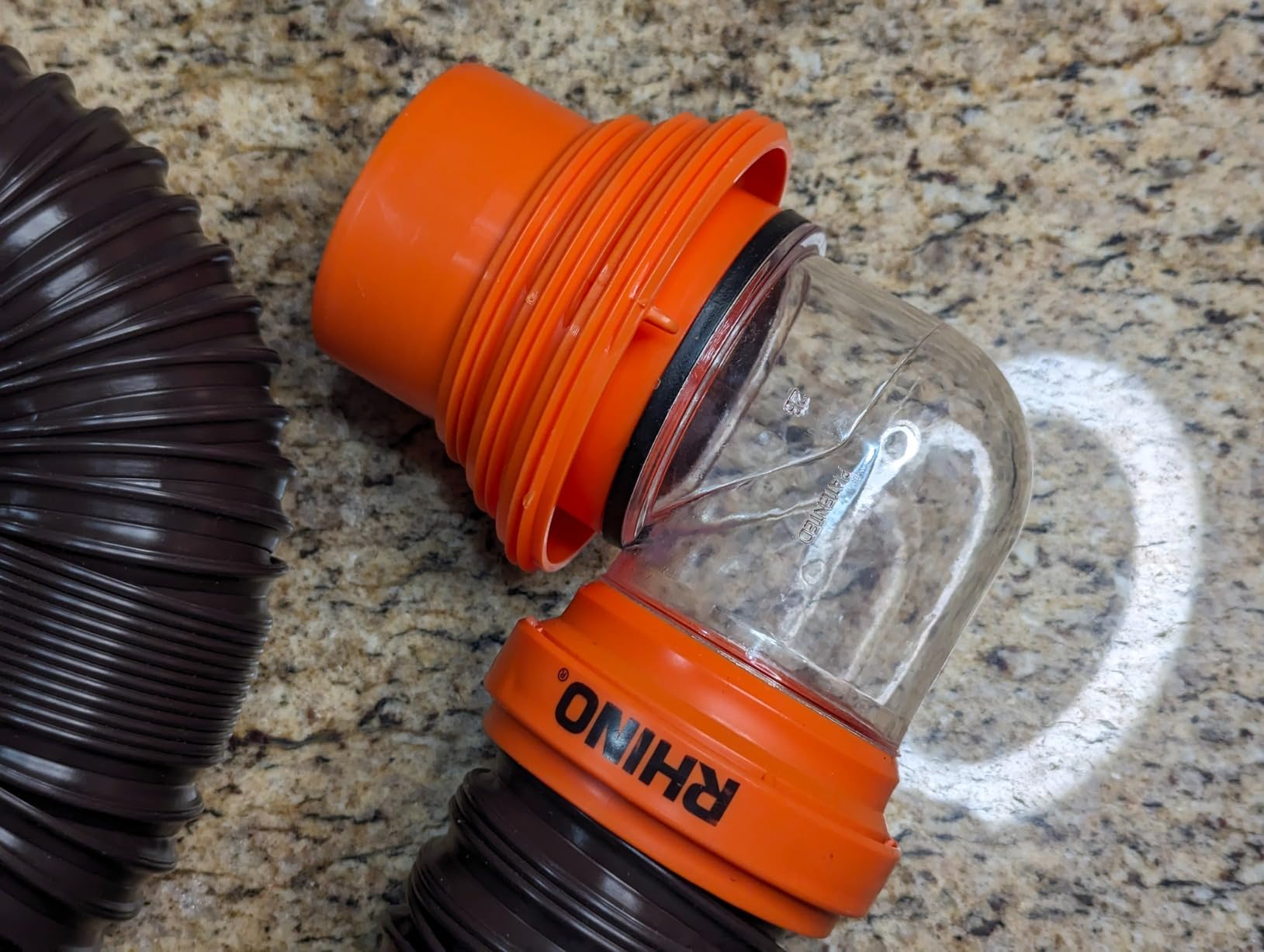 Camco RhinoFLEX 15' RV Sewer Hose Kit - Includes 4-in-1 Adapter, Clear Elbow, and Caps - Connects to 3 inch Slip and 3 inch, 3 1/2 inch, 4 inch NPT Threaded Sewer Connections (39770) customer photo 1
