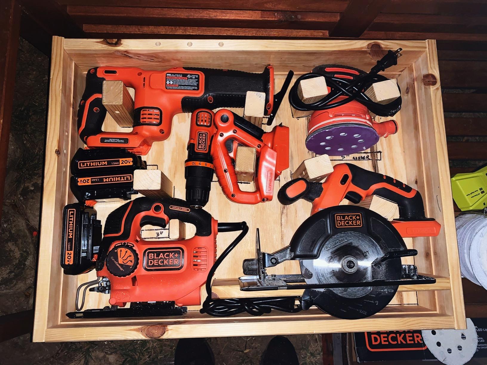 BLACK+DECKER 20V MAX Power Tool Combo Kit, 4-Tool Cordless Power Tool Set with 2 Batteries and Charger (BD4KITCDCRL) customer photo 2