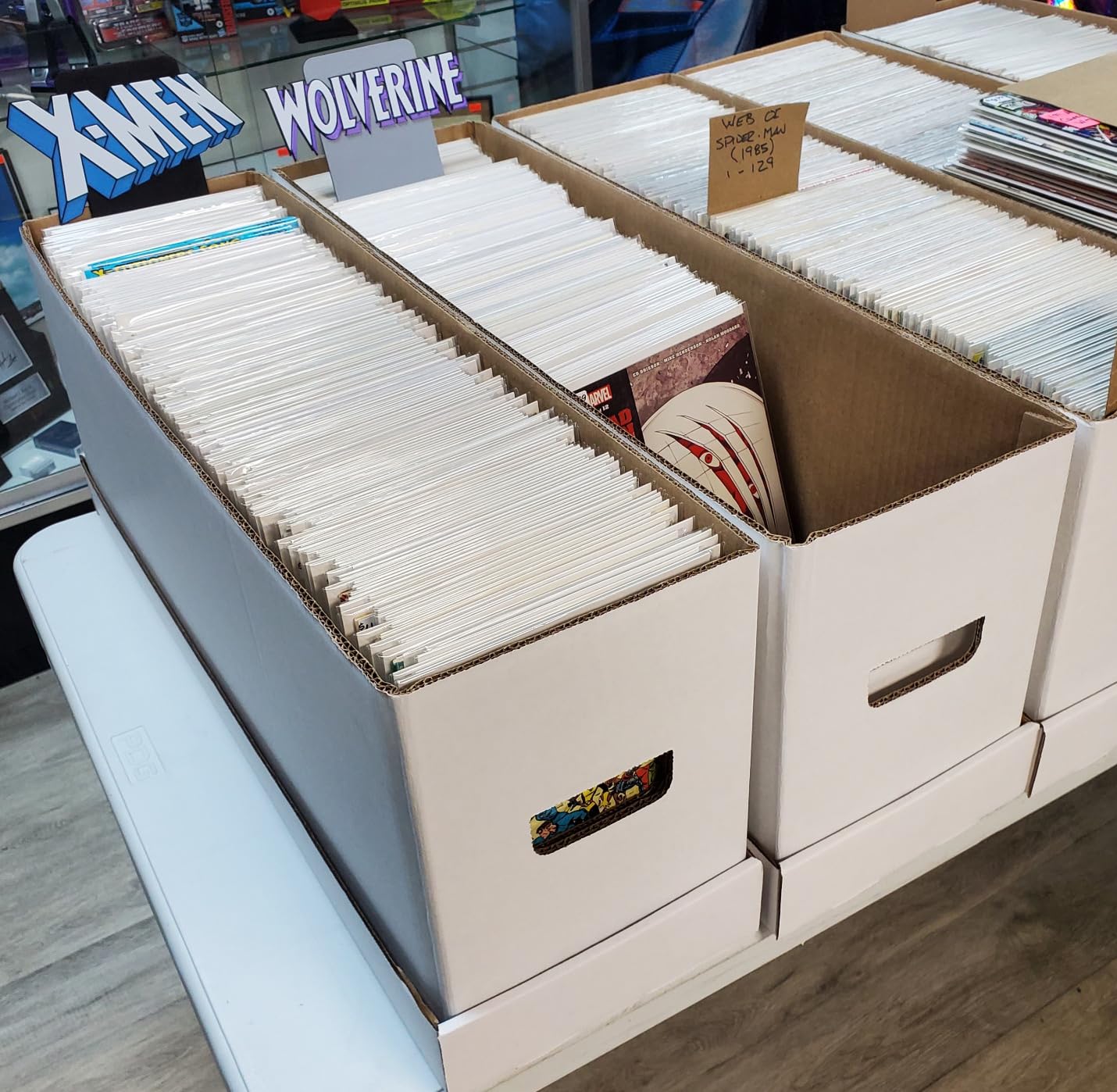 Max Protection Comic Book Storage Box - 5 Count Long ComicBook Boxes with White Corrugated Cardboard customer photo 2
