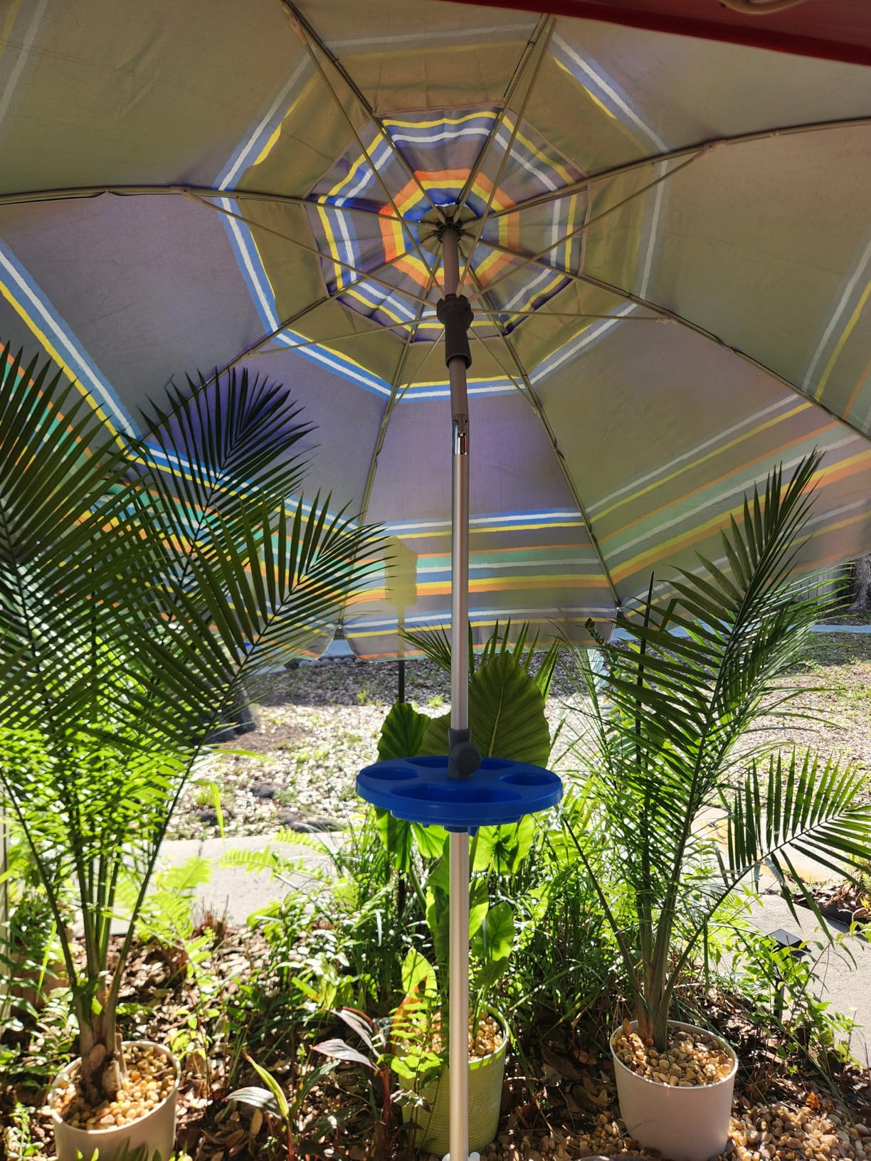 AMMSUN 7ft Heavy Duty High Wind Beach Umbrella Parasols with Sand Anchor Vent Tilt UPF 50+ Sun Protection Portable Outdoor Sunshade Umbrellas Carry Bag for Patio Garden Pool Backyard Blue customer photo 1