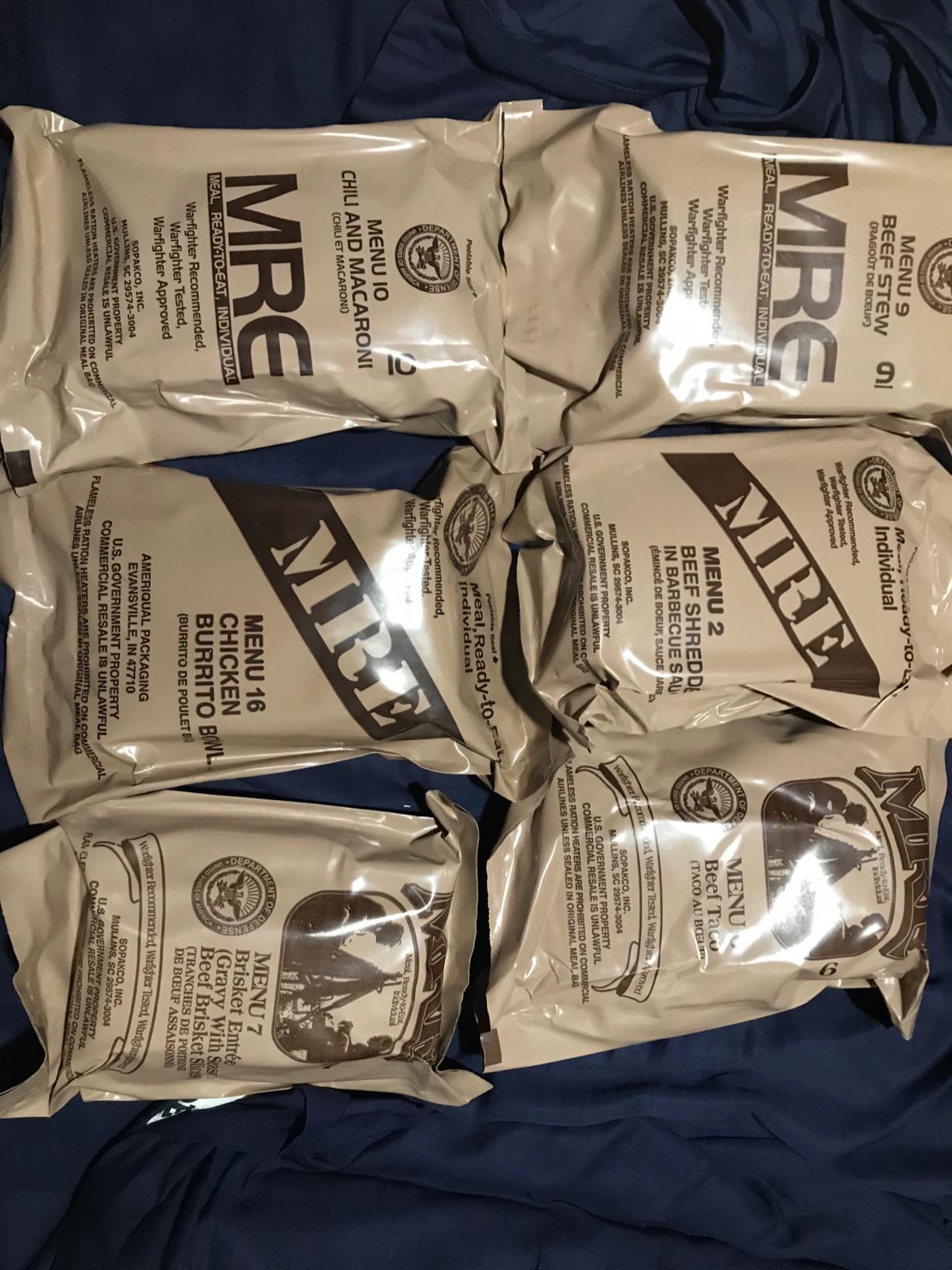 MRE Ready to Eat Meals - Emergency Food Kits, Pack Of 6 w/Entrees, Dessert, Flameless Heater & Accessories - Emergency Meals For Camping Hiking & Other Outdoor Activities customer photo 2