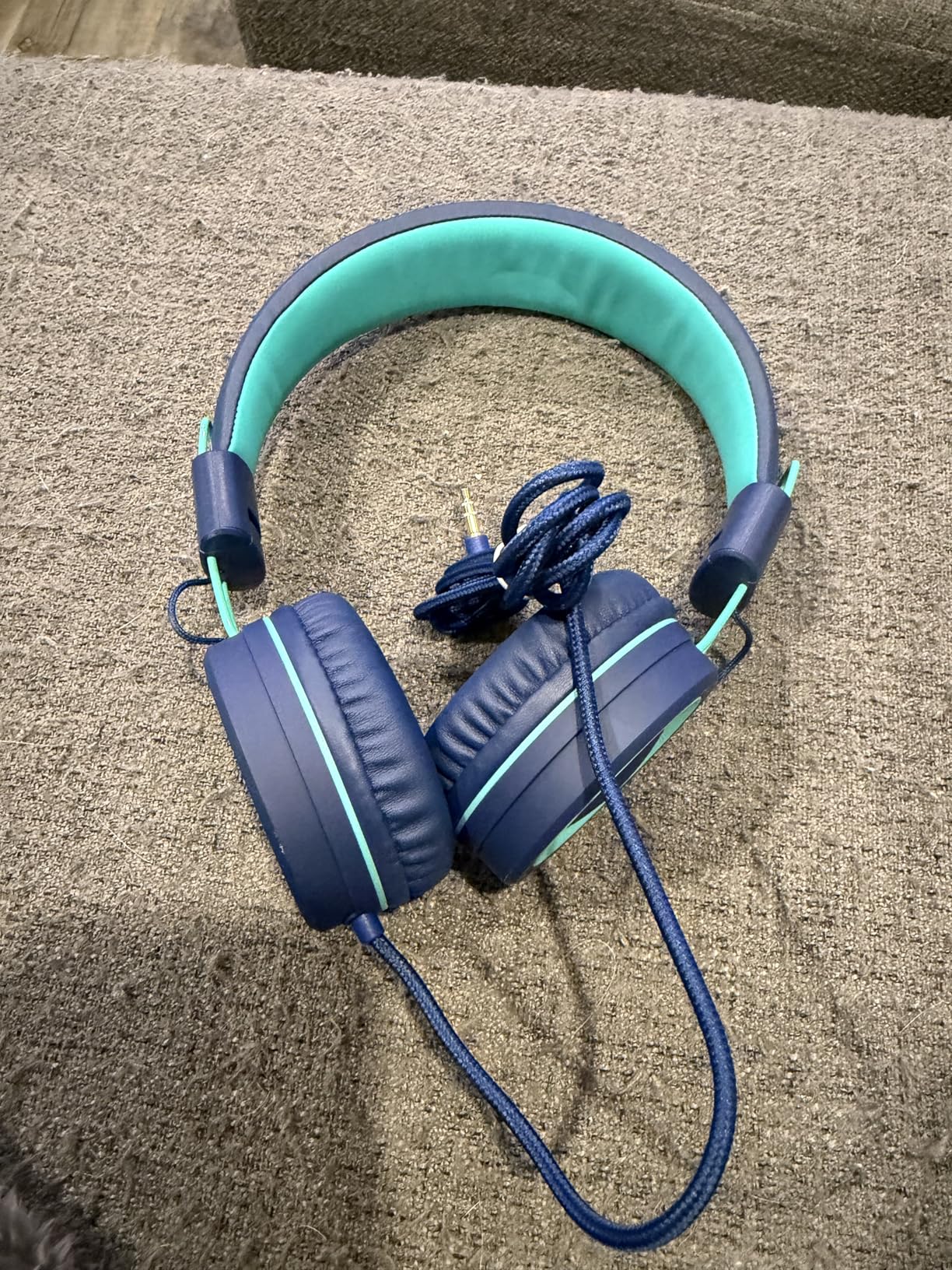 noot products K11 Foldable Stereo Tangle-Free 3.5mm Jack Wired On-Ear Headset for Children/Teens - Navy/Teal customer photo 1