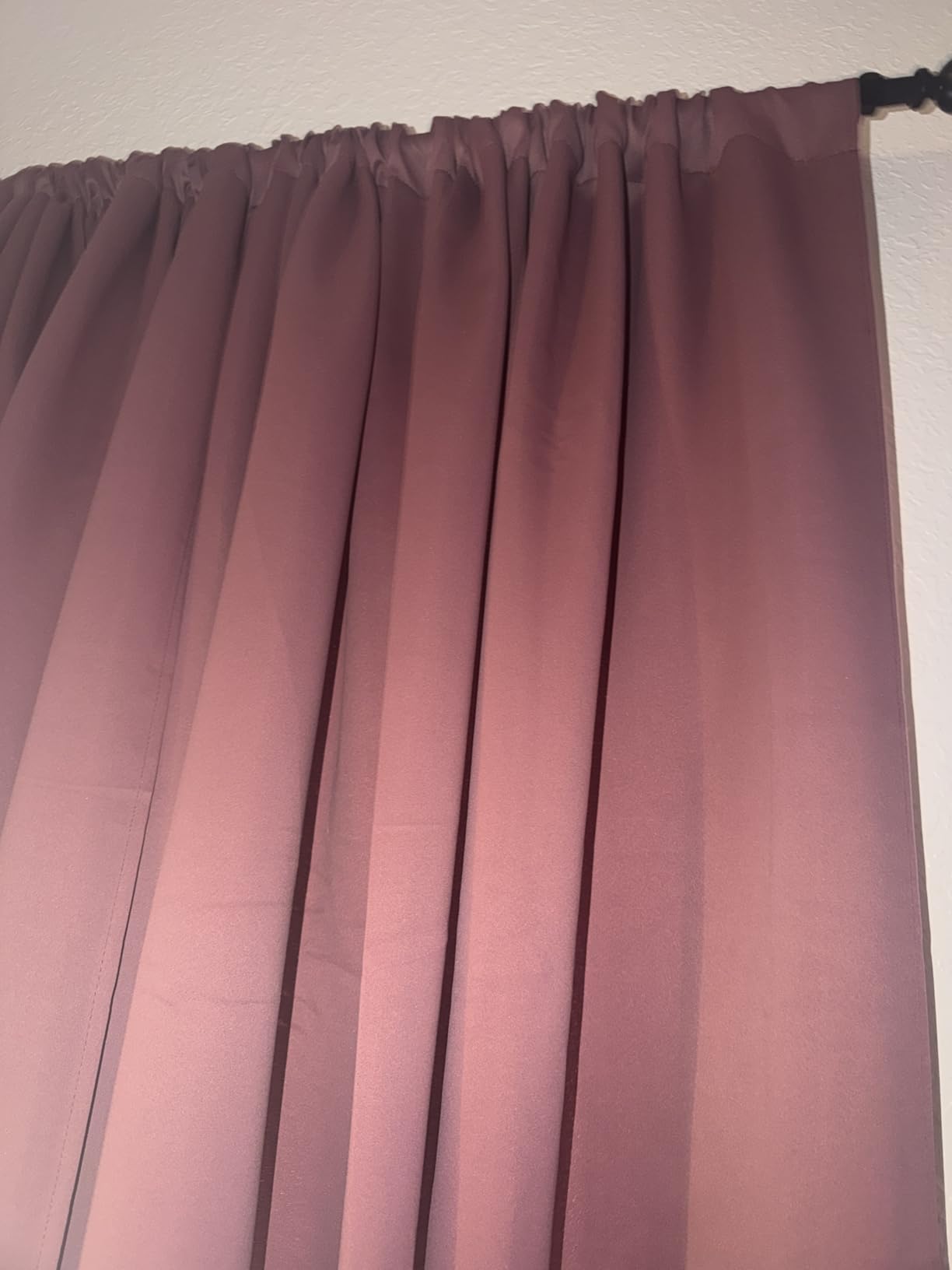 RYB HOME Bedroom Blackout Curtains 45 Inches Length - Black Curtains Light UV Block Insulated Energy Saving Drapes for Bedroom Dining Living Room, 42 x 45 inches Long, Black, Set of 2 customer photo 2