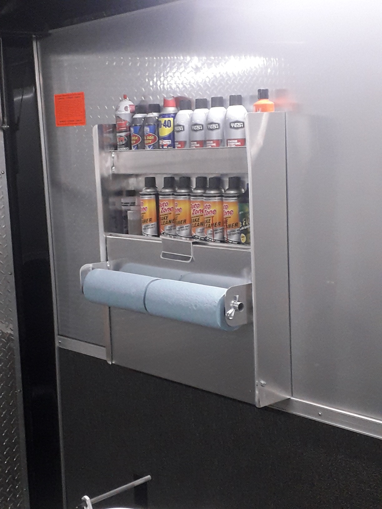 Speedway Motors Standard Aluminum Trailer Storage Cabinet, Features Fold-Down Work Table, Two Paper Towel Holders and Storage, For Enclosed Race Trailer or Garage Storage customer photo 1