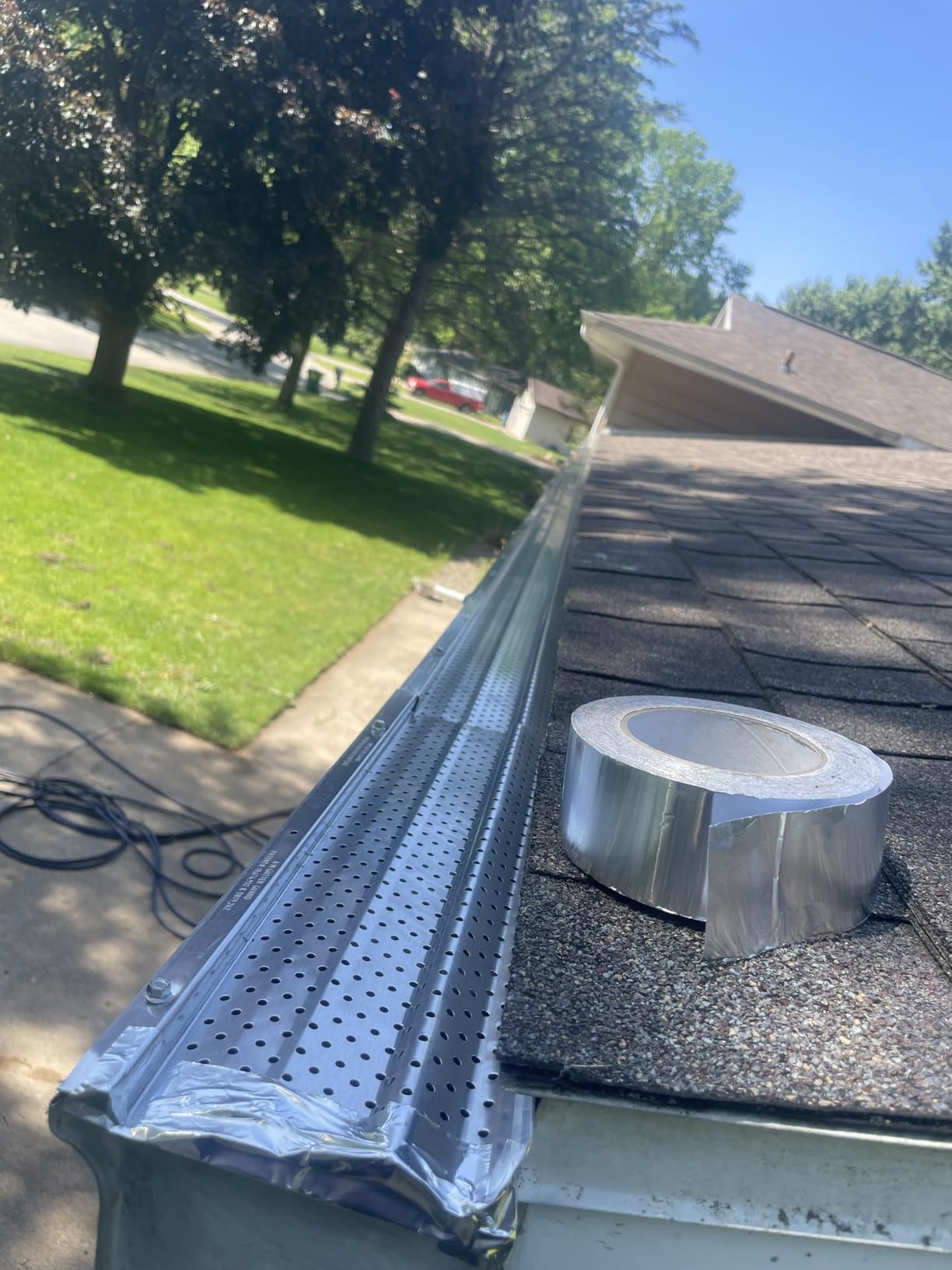 A-M Gutter Guard - (6 Inch - 200 Feet, Mill Finish) Premium Heavy-Duty Lifetime Quality Aluminum - Leaf & Debris Protection - DIY Easy - Made in the USA customer photo 2