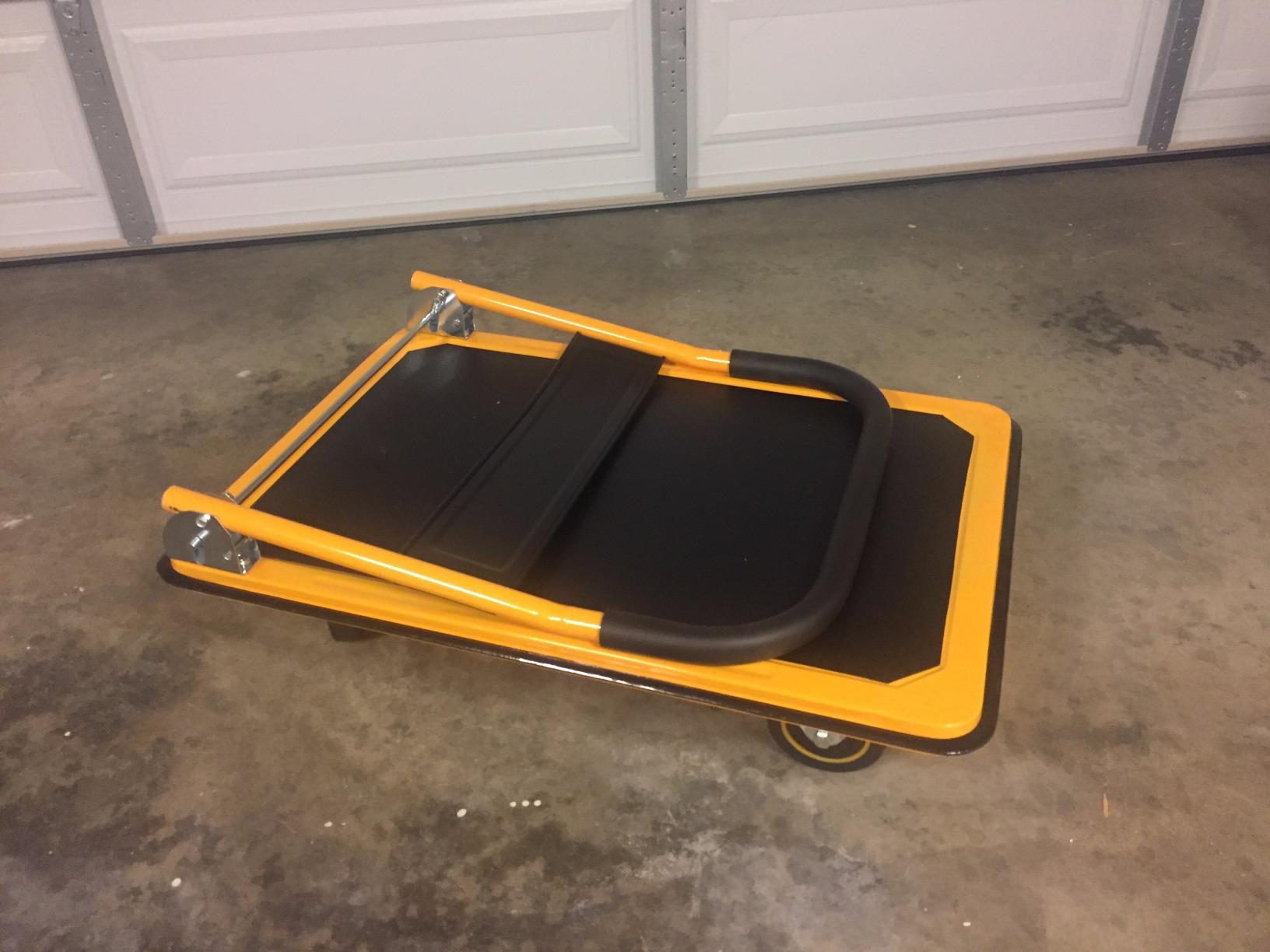 Push Cart Dolly by Wellmax, Moving Platform Hand Truck, Foldable for Easy Storage and 360 Degree Swivel Wheels with 660lb Weight Capacity, Yellow Color customer photo 2