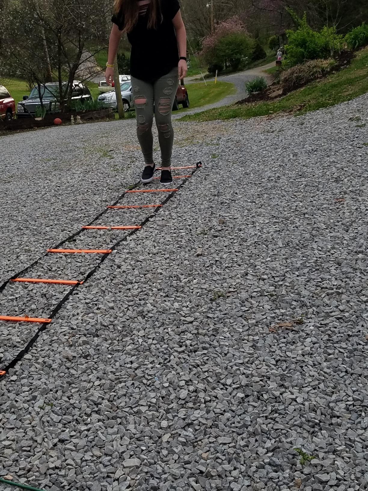 YISSVIC Agility Ladder and Cones 20 Feet 12 Adjustable Rungs Fitness Speed Training Equipment customer photo 1