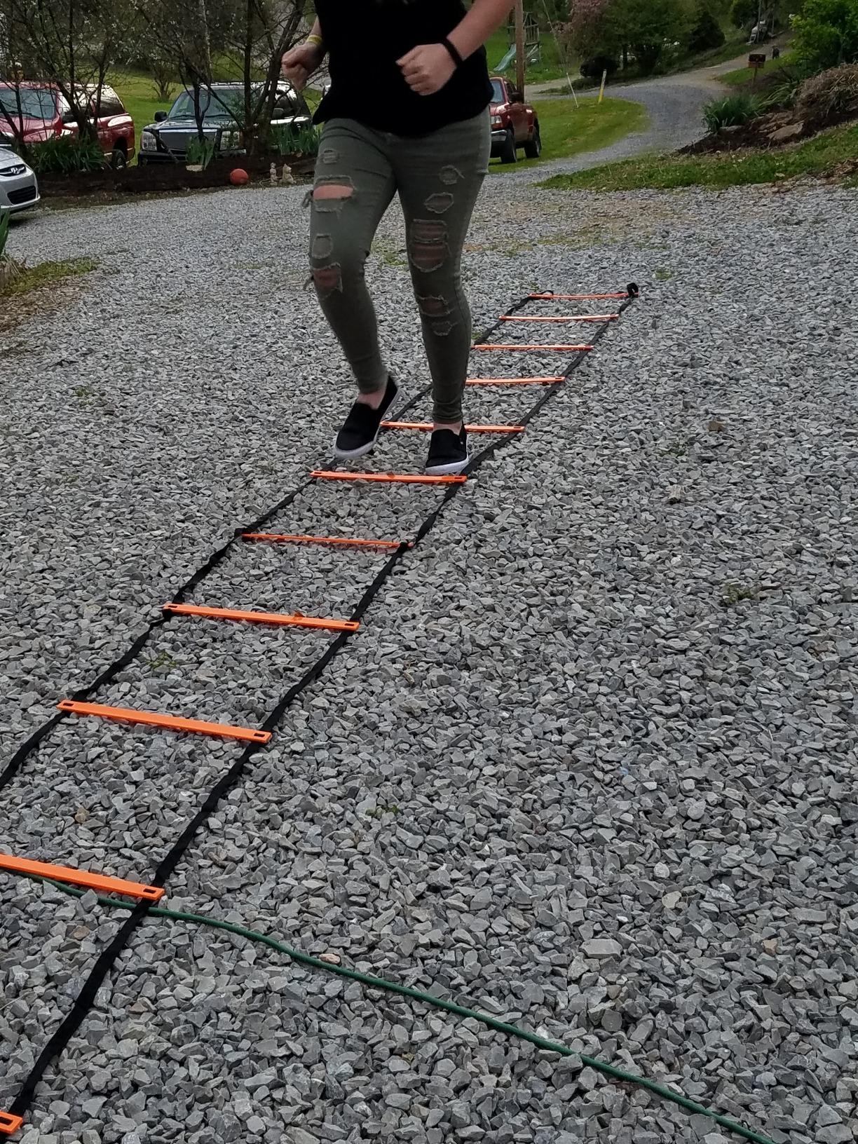 YISSVIC Agility Ladder and Cones 20 Feet 12 Adjustable Rungs Fitness Speed Training Equipment customer photo 2