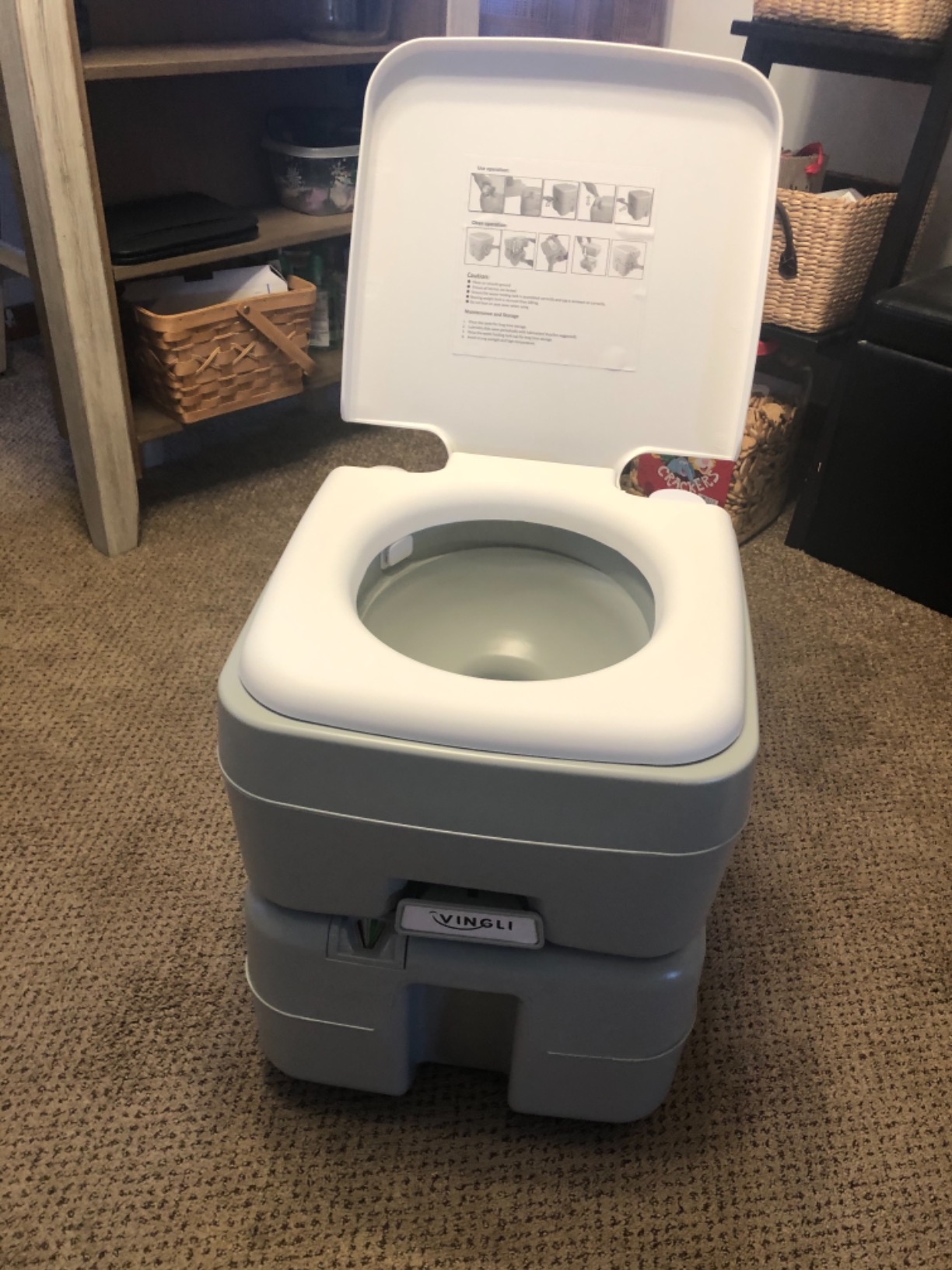 VINGLI Portable 5.3 Gallon Camping Toilet w/Carrying Bag, Large Capacity Tank for Camping, Boat/Truck customer photo 2