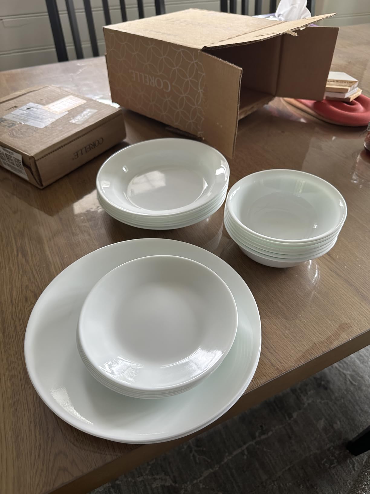 Corelle Vitrelle 18-Piece Service for 6 Dinnerware Set, Triple Layer Glass, Chip Resistant, Ocean Blue customer photo 1