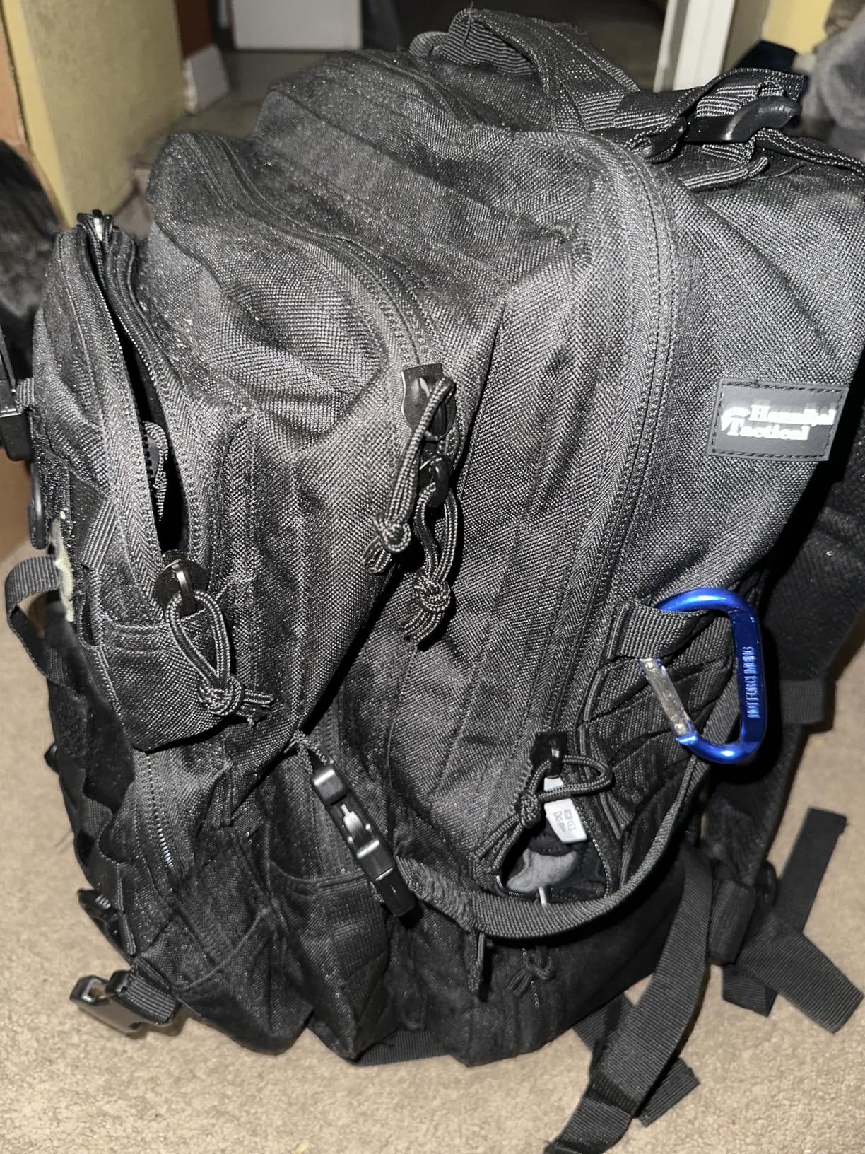 Hannibal Tactical MOLLE Assault Backpack, Tactical Backpack Military Army Camping Rucksack, 3-Day Pack Trip w/USA Flag Patch, D-Rings, Black customer photo 2
