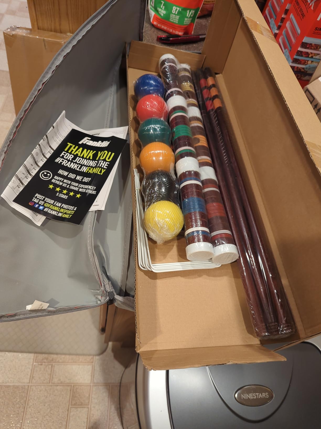 Franklin Sports Portable Backyard Croquet Sets - Complete 4 + 6 Player Croquet Sets with Mallets, Croquet Balls + Wickets Included - Outdoor Family Lawn Game Sets customer photo 1