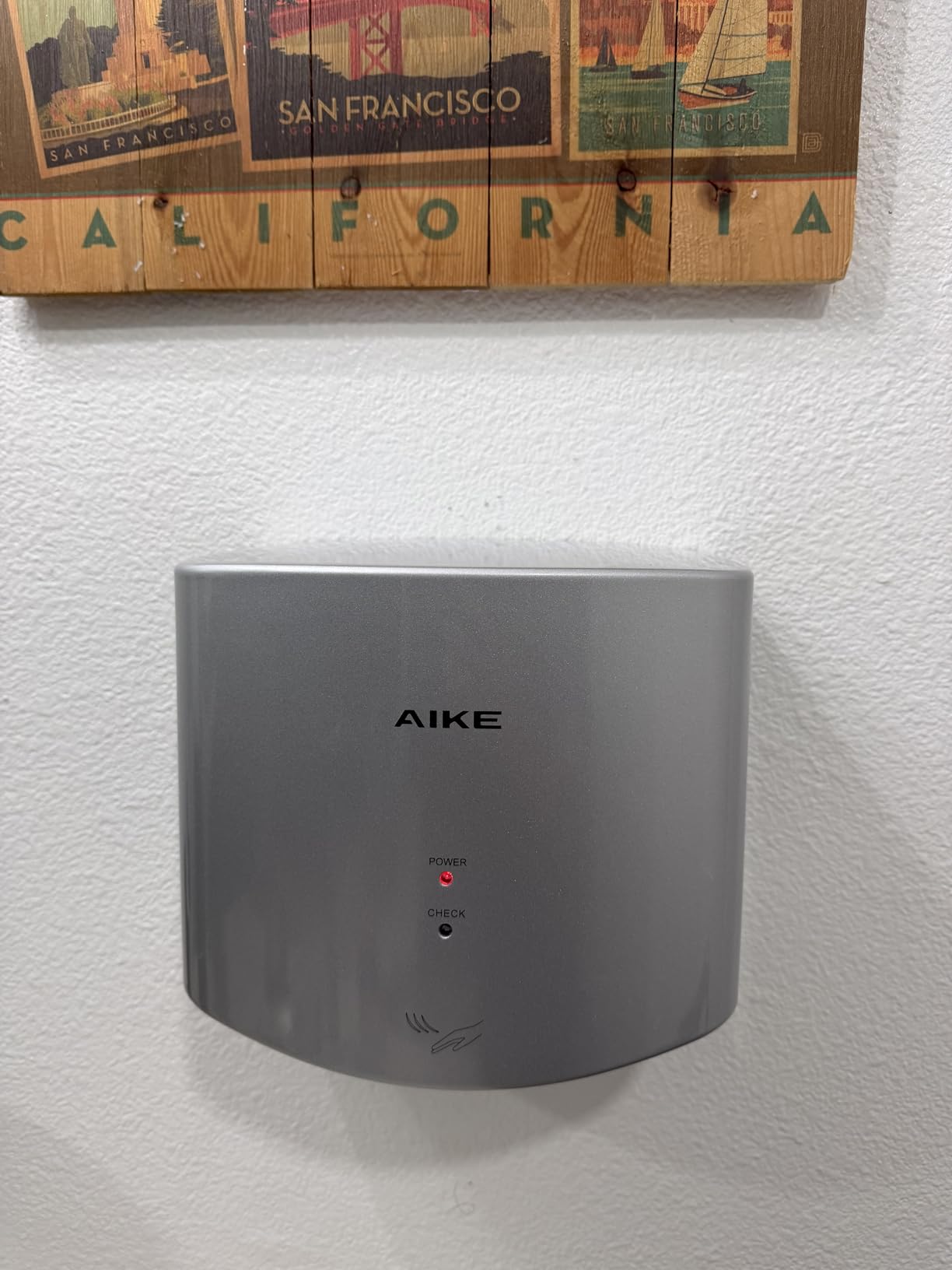 AIKE Air Wiper Compact Hand Dryer 110V 1400W Silver (with 2 Pin Plug) Model AK2630S customer photo 1
