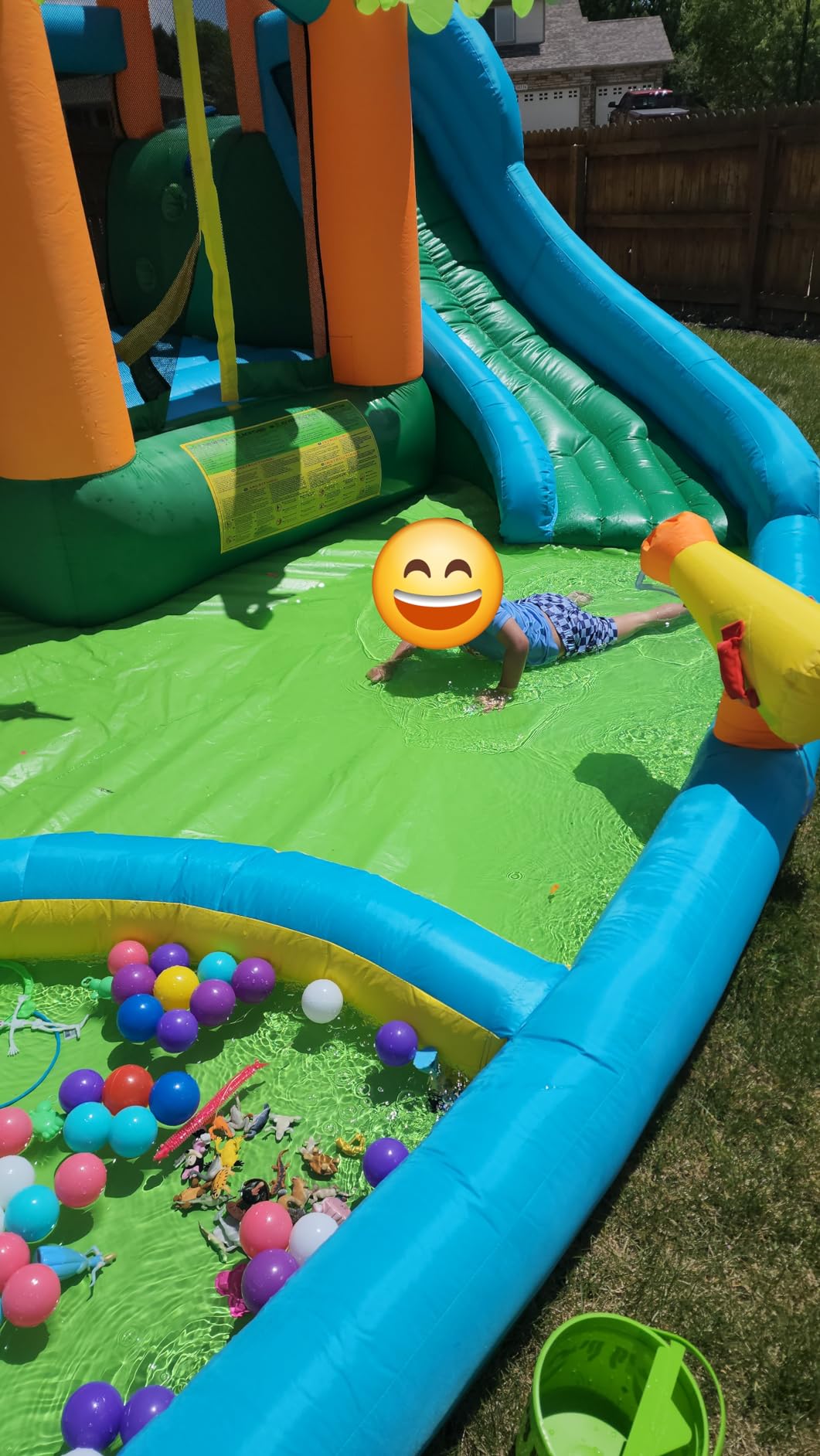 Costzon Inflatable Water Slide, 12 x9FT Kids Water Park Jump Castle Wet Dry with Splash Pool, Water Slides Inflatables for Kids Backyard Party, Blow up Outdoor Water Slide Bounce House customer photo 2